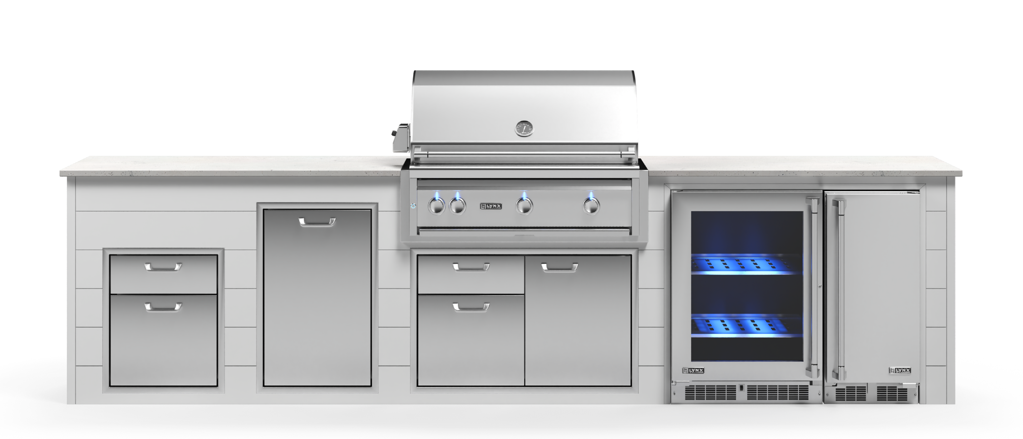 Lynx Pro Prestige Collection 144" Luxury Finished Outdoor Kitchen Package 14-LNX-14-PC