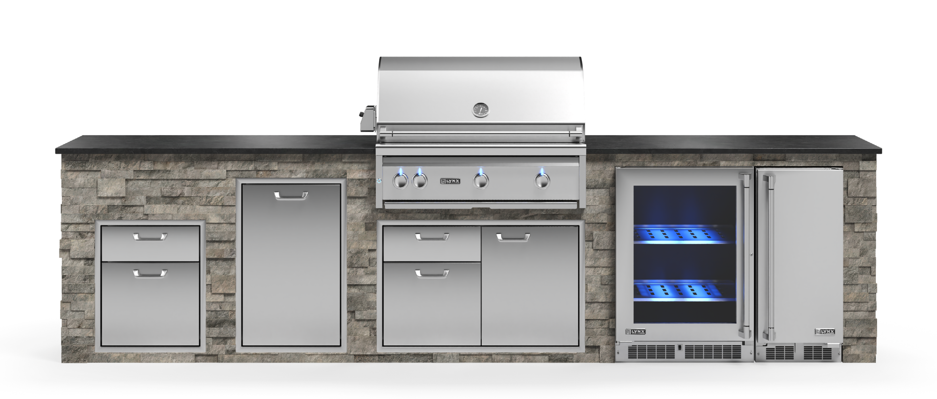 Lynx Pro Prestige Collection 144" Luxury Finished Outdoor Kitchen Package 14-LNX-14-PC