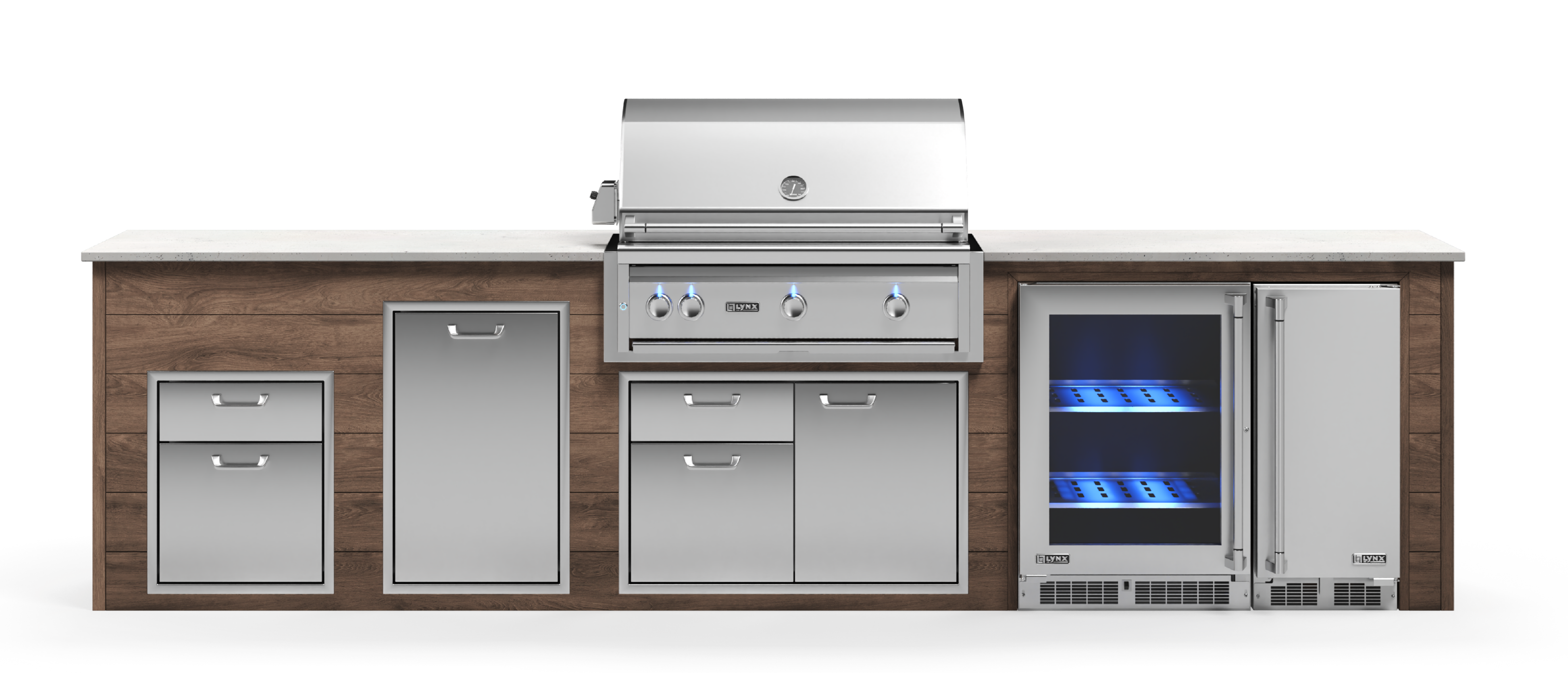 Lynx Pro Prestige Collection 144" Luxury Finished Outdoor Kitchen Package 14-LNX-14-PC