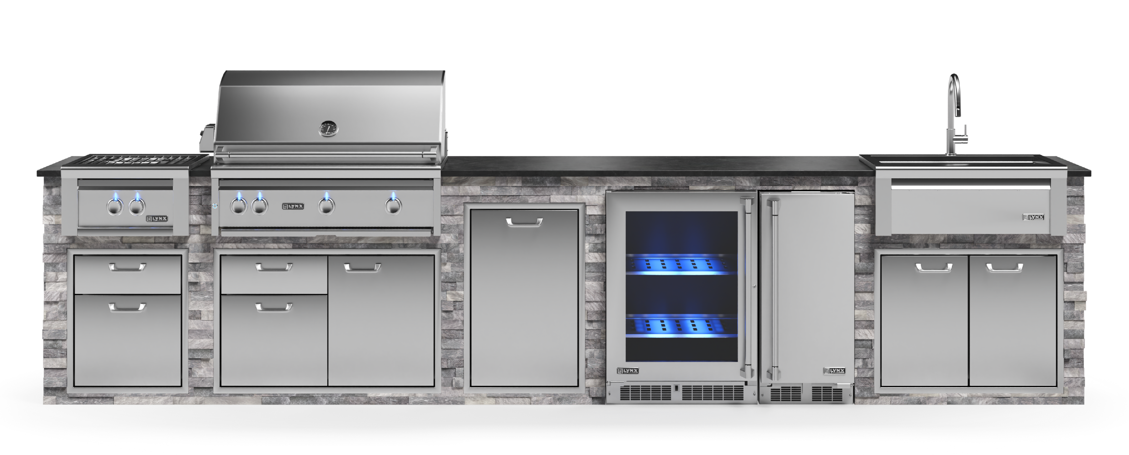 Lynx Pro Prestige Collection 168" Luxury Finished Outdoor Kitchen Package 15-LNX-15-PC