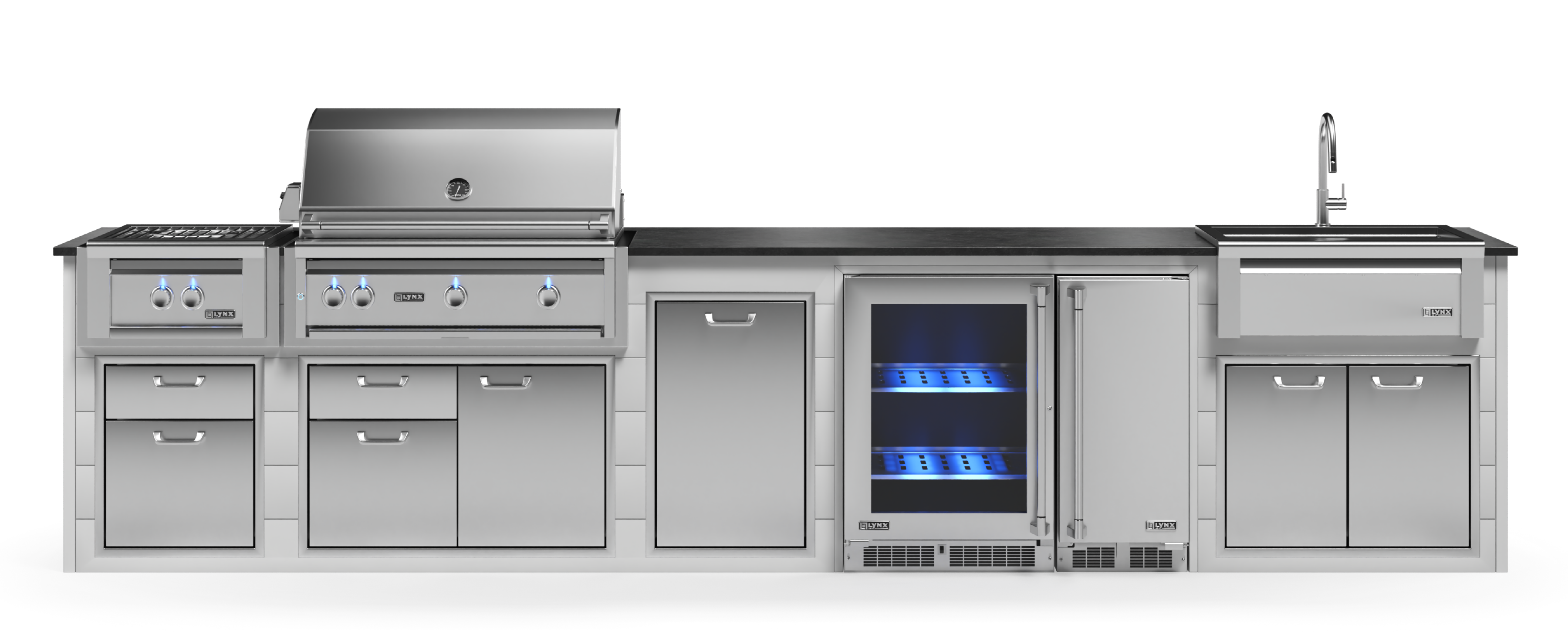 Lynx Pro Prestige Collection 168" Luxury Finished Outdoor Kitchen Package 15-LNX-15-PC
