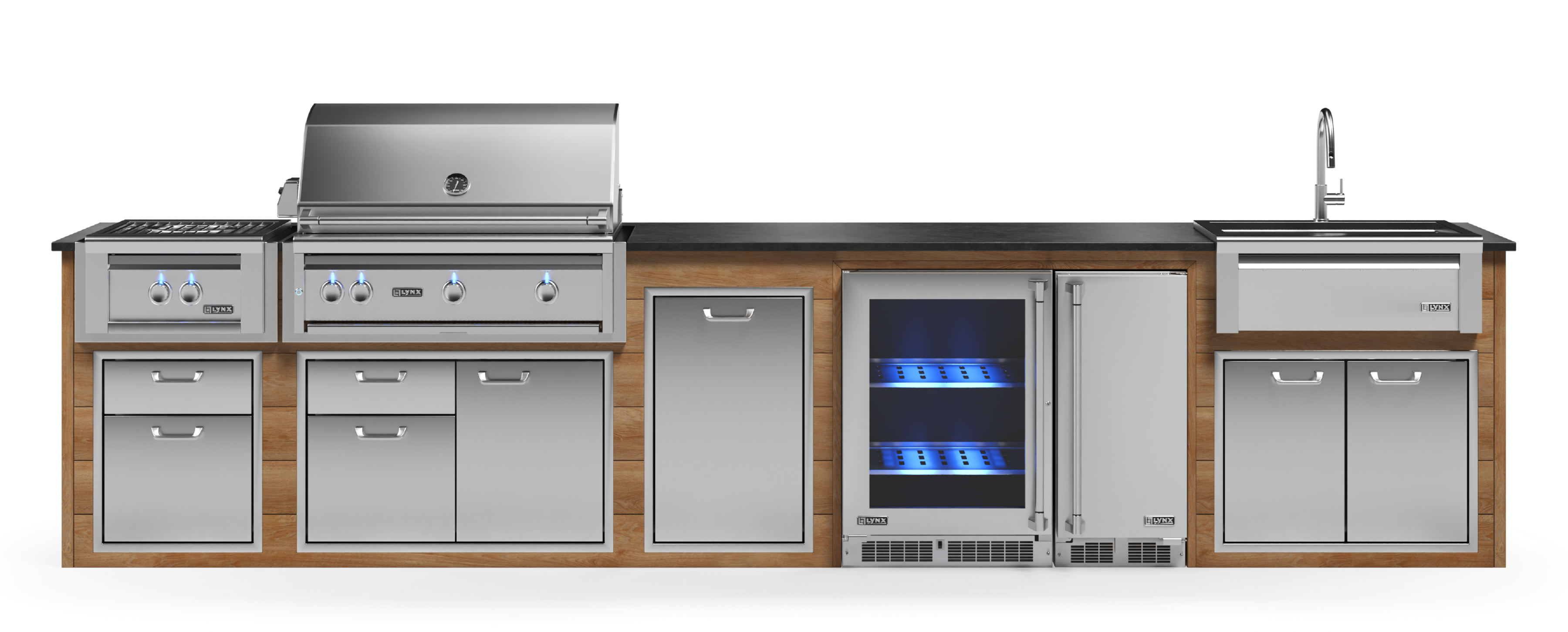 Lynx Pro Prestige Collection 168" Luxury Finished Outdoor Kitchen Package 15-LNX-15-PC