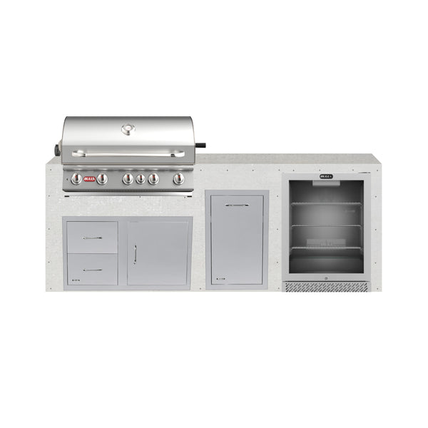 8 ft Design Ready Bull outdoor kitchen with 38 inch Brahma grill and glass door refrigerator