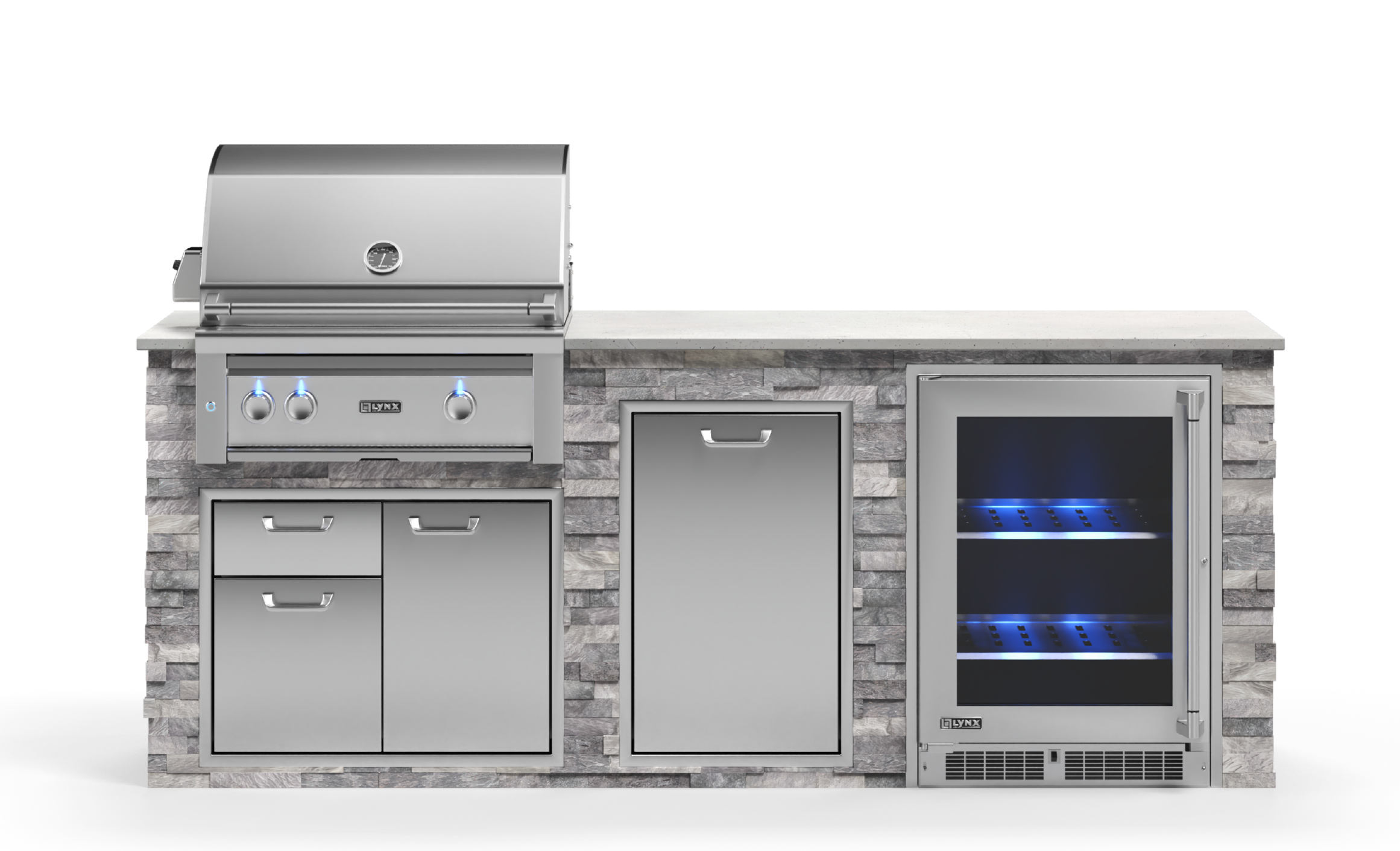 Lynx Pro Prestige Collection 96" Luxury Finished Outdoor Kitchen Package 1-LNX-1-PC