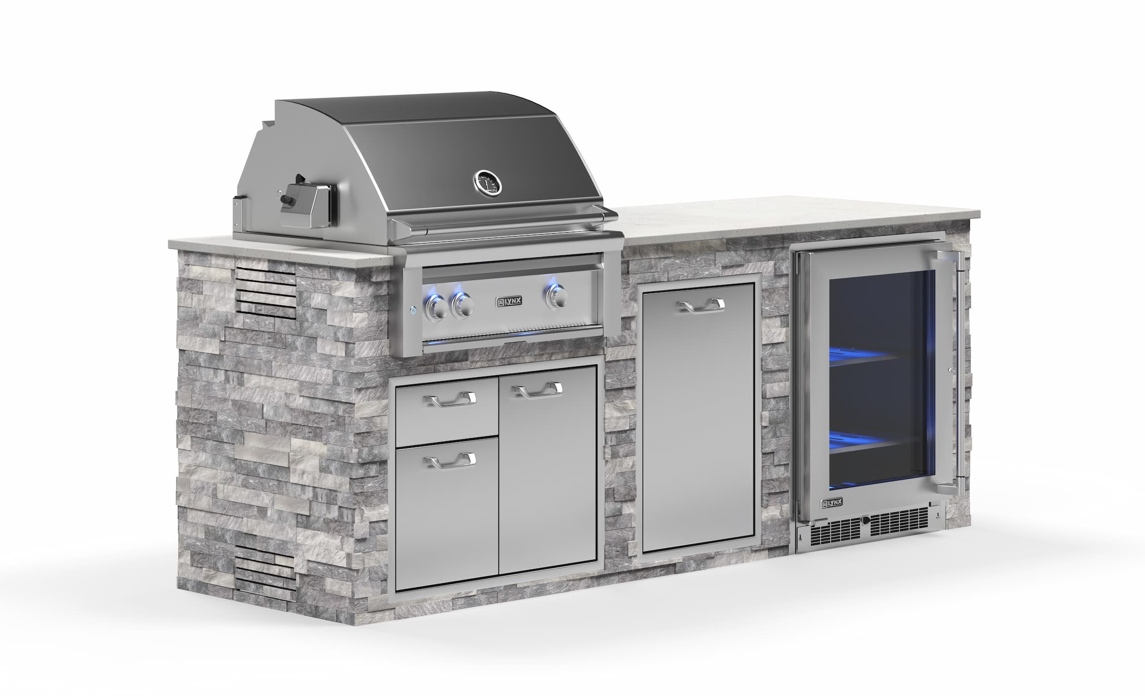 Lynx Pro Prestige Collection 96" Luxury Finished Outdoor Kitchen Package 1-LNX-1-PC