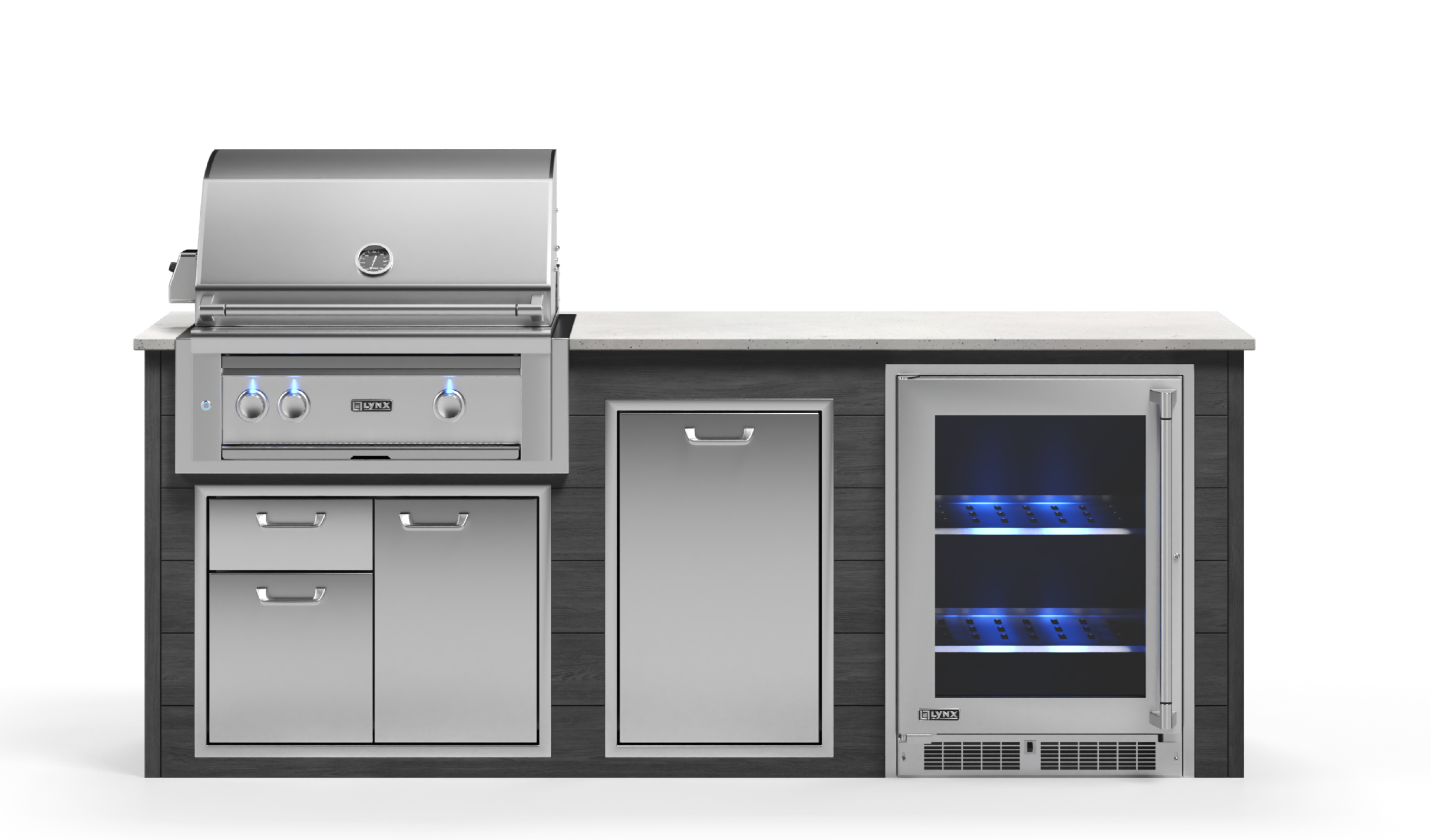 Lynx Pro Prestige Collection 96" Luxury Finished Outdoor Kitchen Package 1-LNX-1-PC