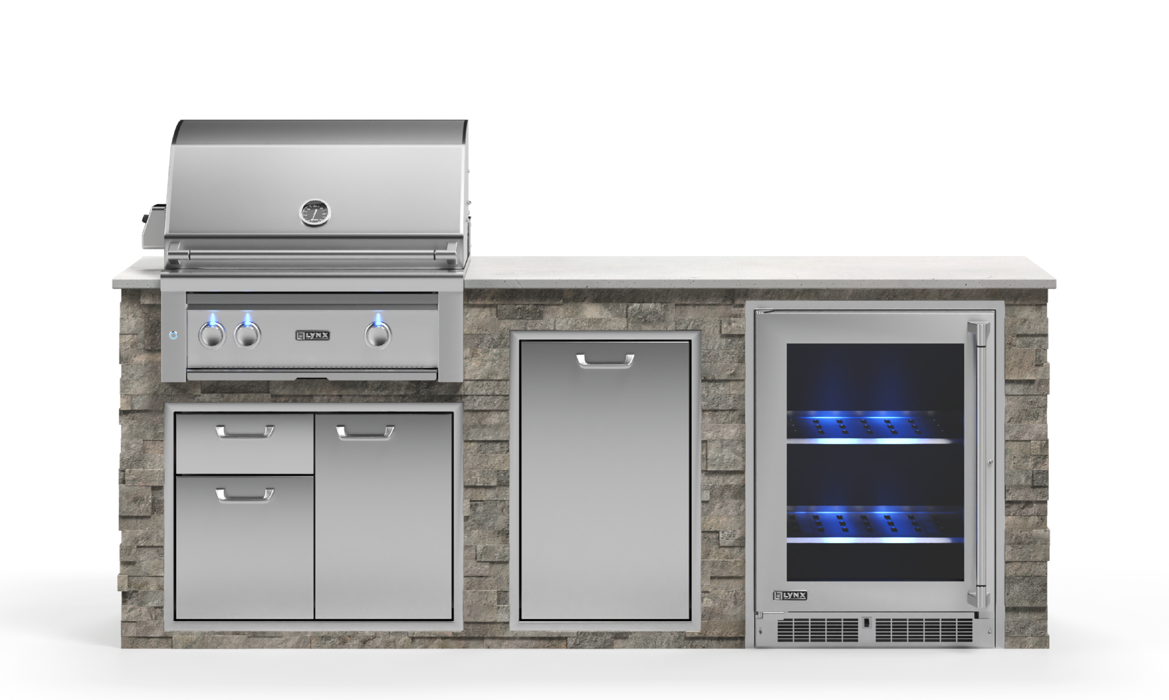 Lynx Pro Prestige Collection 96" Luxury Finished Outdoor Kitchen Package 1-LNX-1-PC