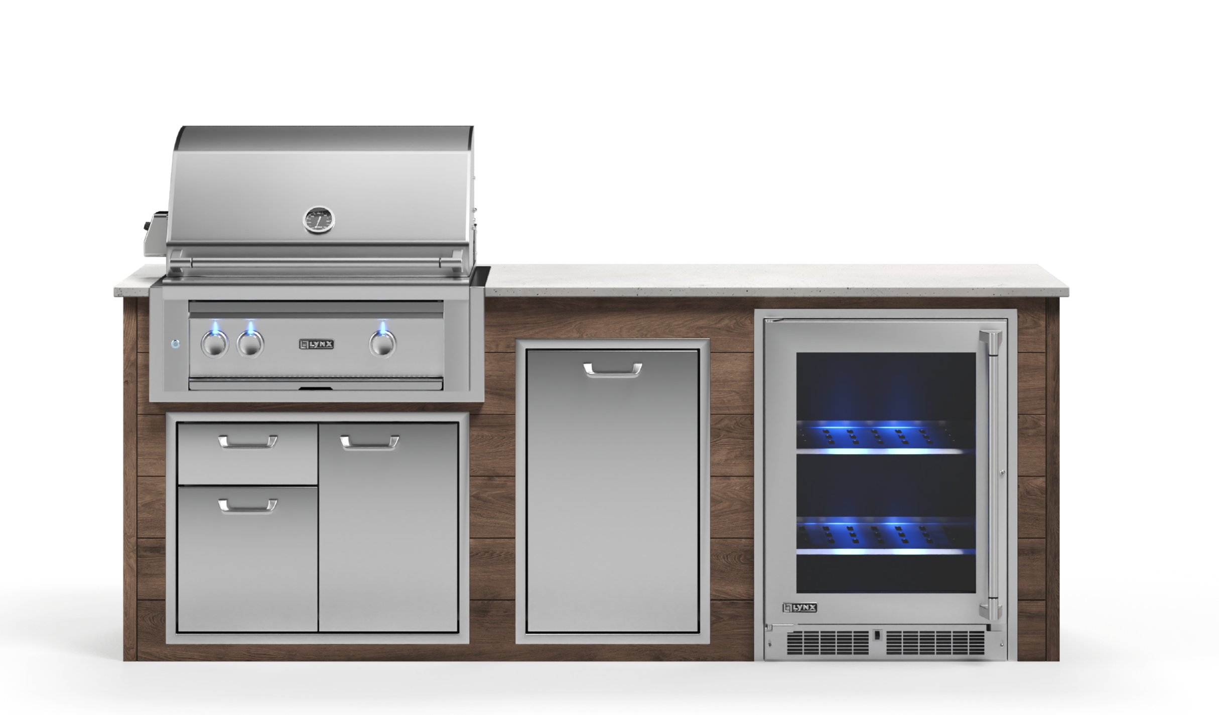 Lynx Pro Prestige Collection 96" Luxury Finished Outdoor Kitchen Package 1-LNX-1-PC