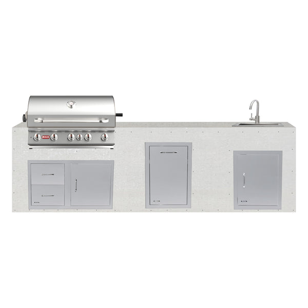 10 ft Design Ready Bull outdoor kitchen with 38 inch Brahma grill and sink