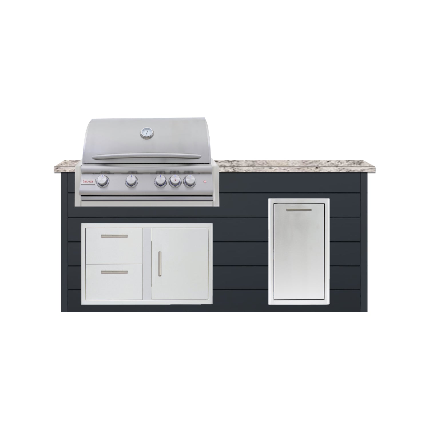 Blaze 72" Ready-To-Finish Quick Ship Outdoor Kitchen PKG4-BLZ-RTFQS4