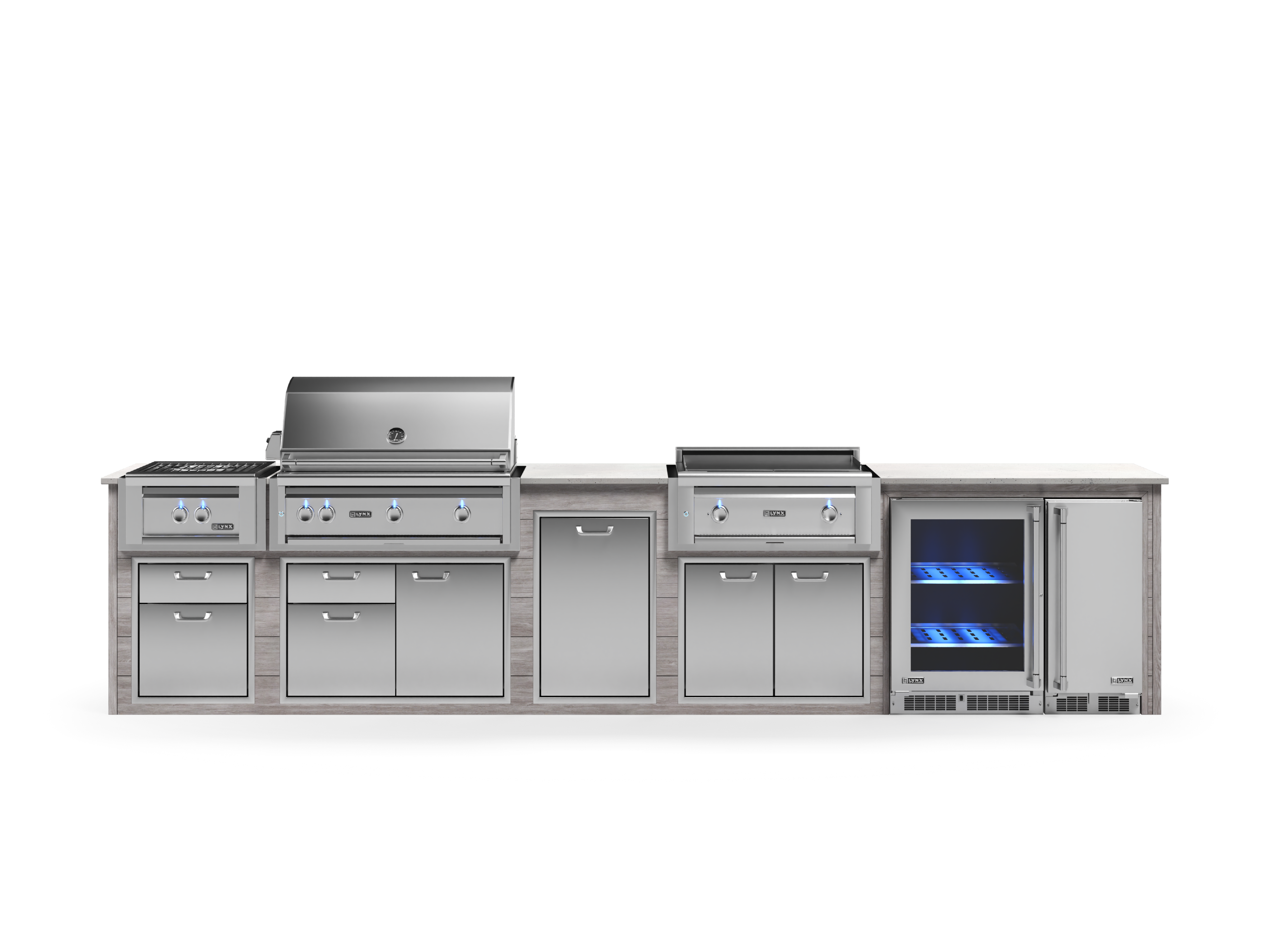 Lynx Pro Prestige Collection 168" Luxury Finished Outdoor Kitchen Package 16-LNX-16-PC