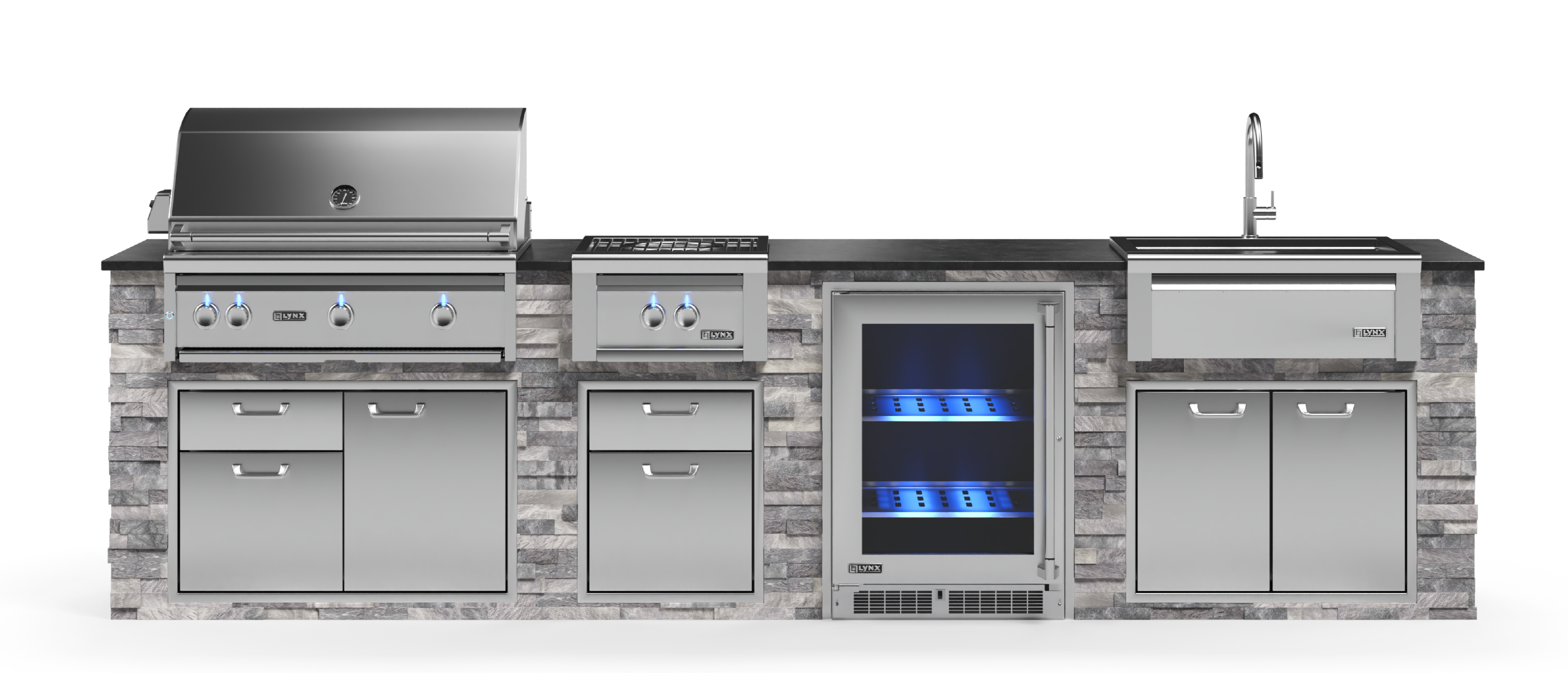 Lynx Pro Prestige Collection 144" Luxury Finished Outdoor Kitchen Package 13-LNX-13-PC