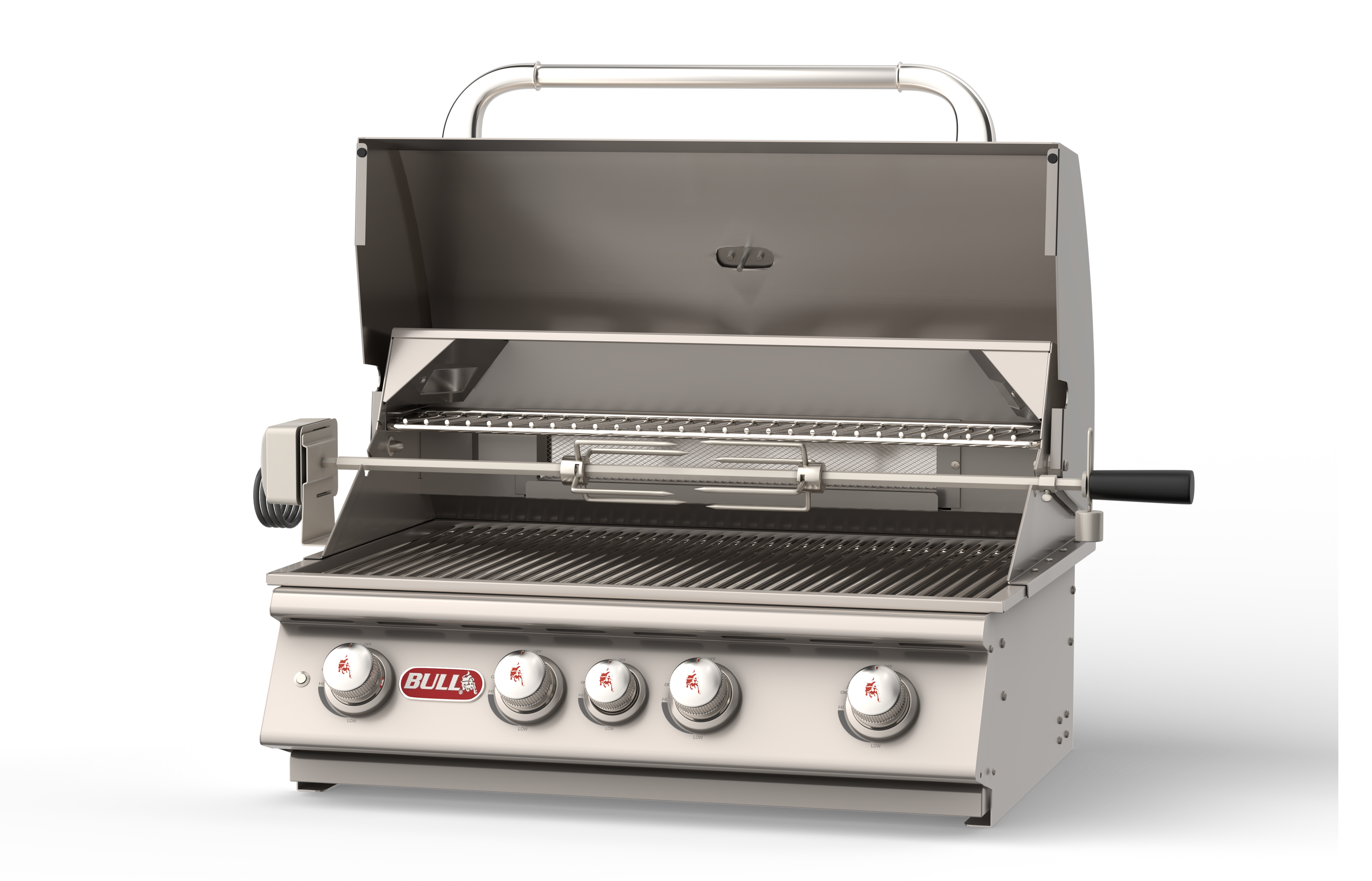 Bull Angus 30-Inch 4-Burner Built-In Natural Gas or Propane Gas Grill With Rotisserie-47628/9
