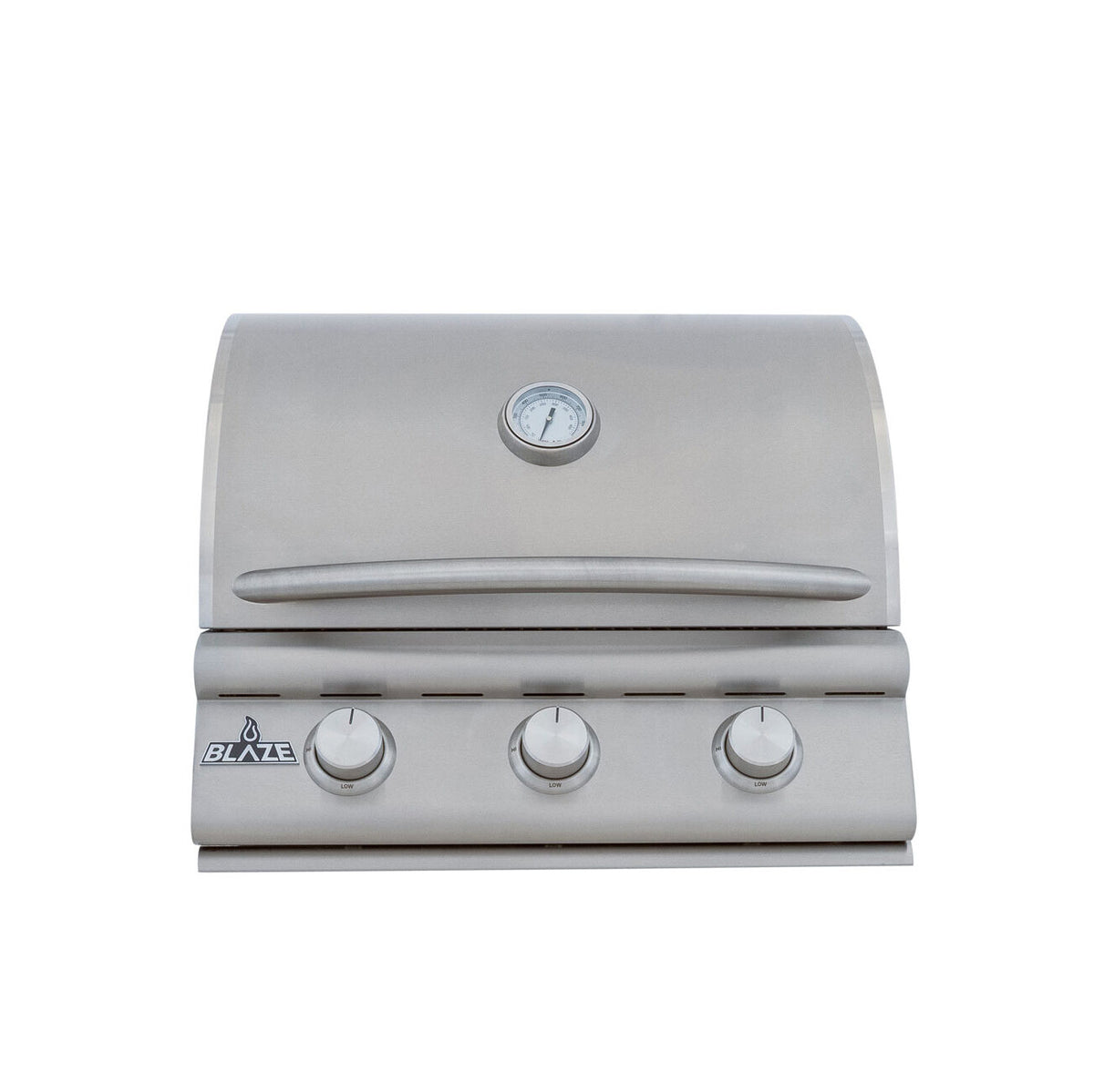 Front of the Blaze BCM 25 inch grill with the hood closed