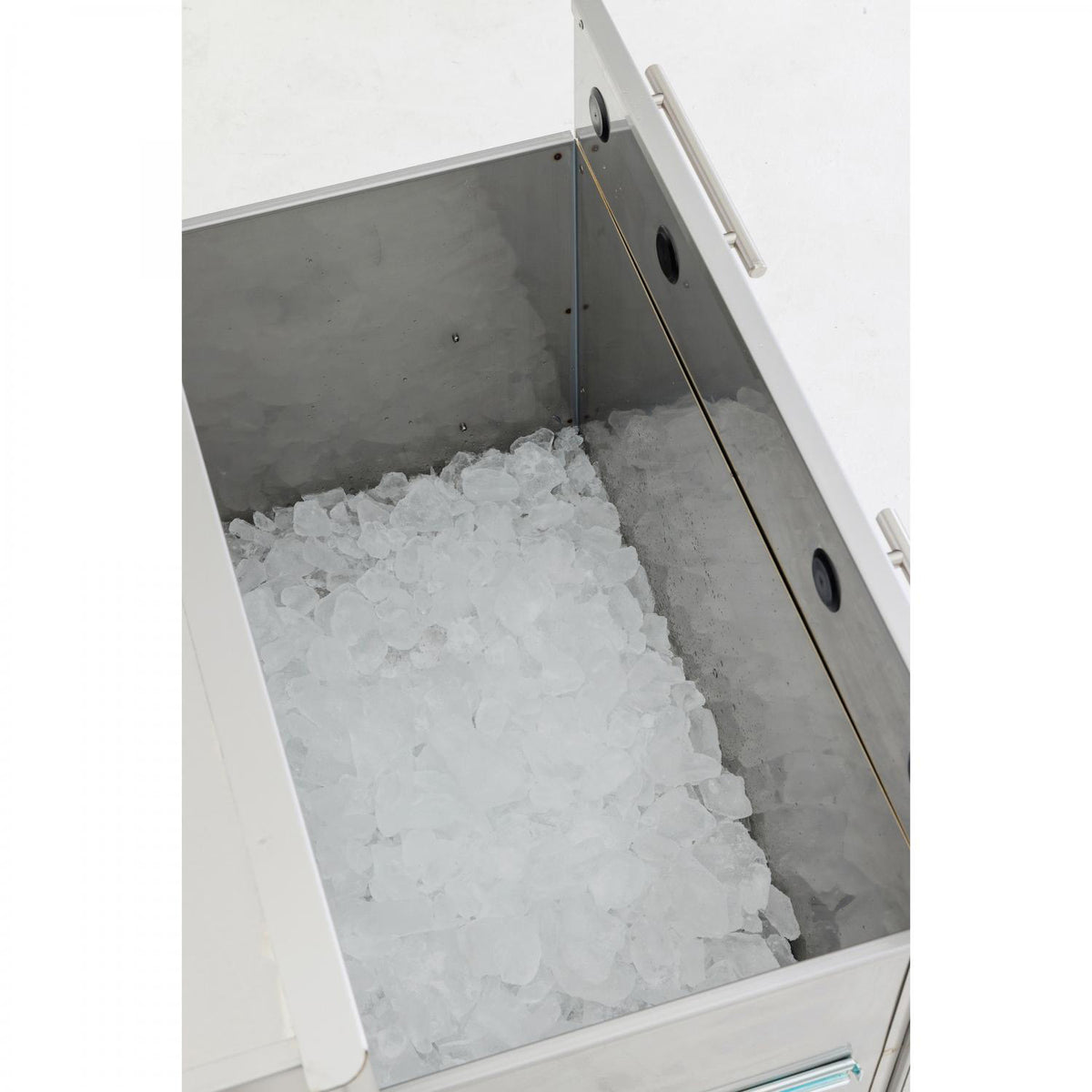 Blaze ice drawer filled with ice, top view