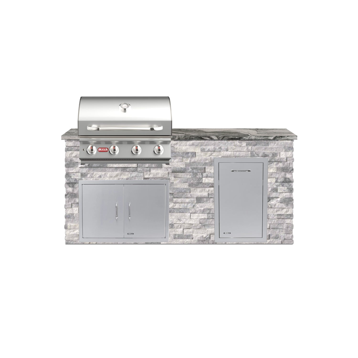Bull 72" Premium Finish Outdoor Kitchen PKG 4L-BULLPF4L