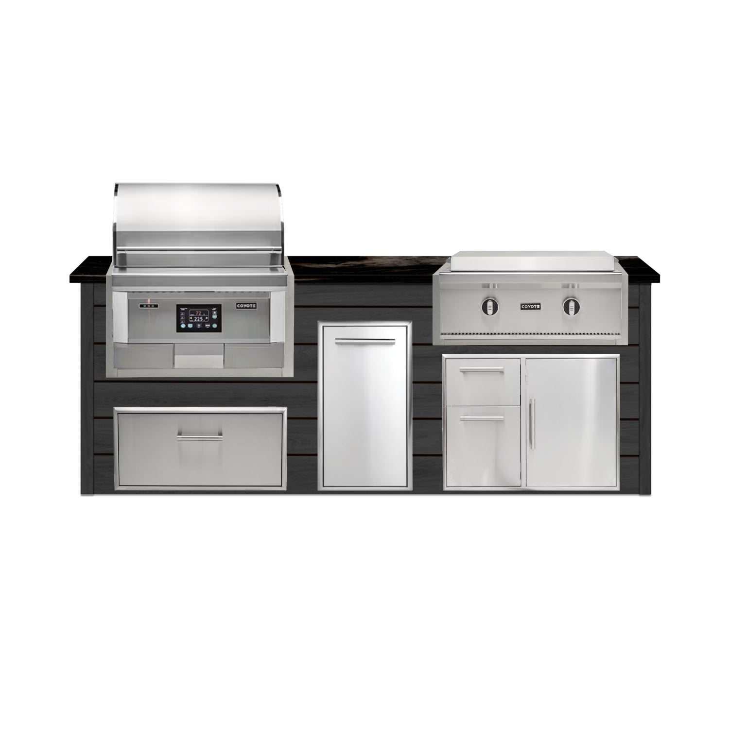 Coyote 96" Luxury Finished Outdoor Kitchen PKG 13P-CPKG13P