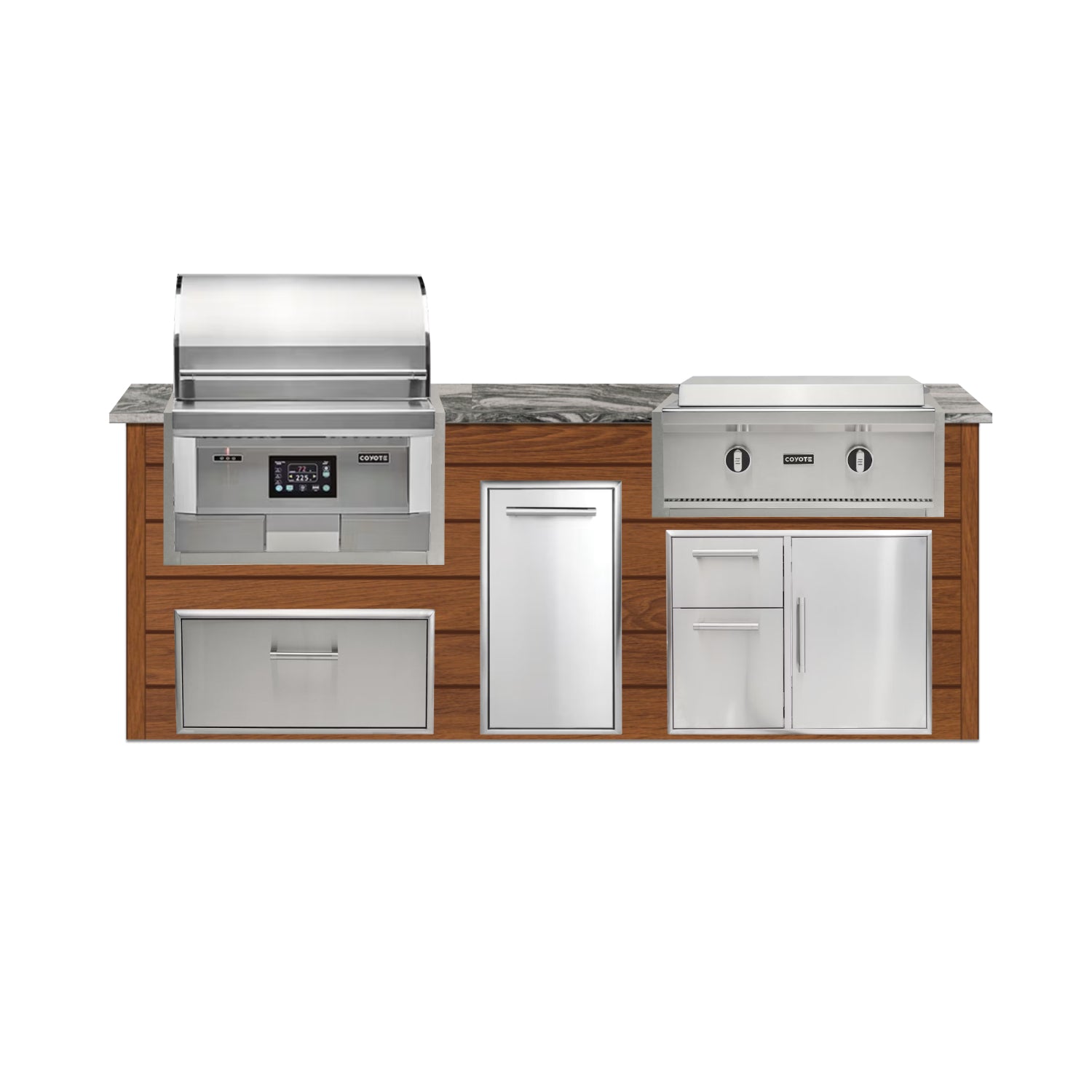 Coyote 96" Luxury Finished Outdoor Kitchen PKG 13P-CPKG13P