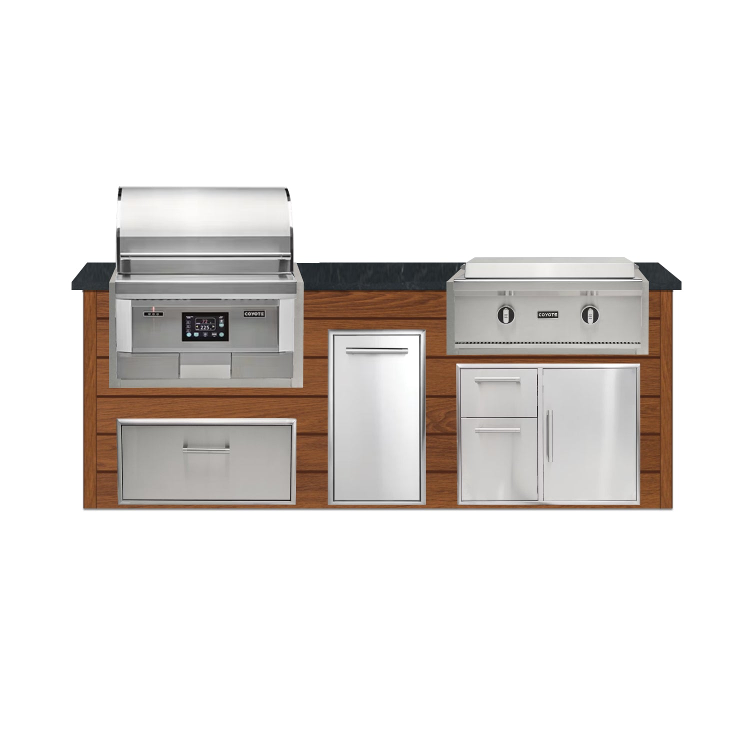 Coyote 96" Luxury Finished Outdoor Kitchen PKG 13P-CPKG13P