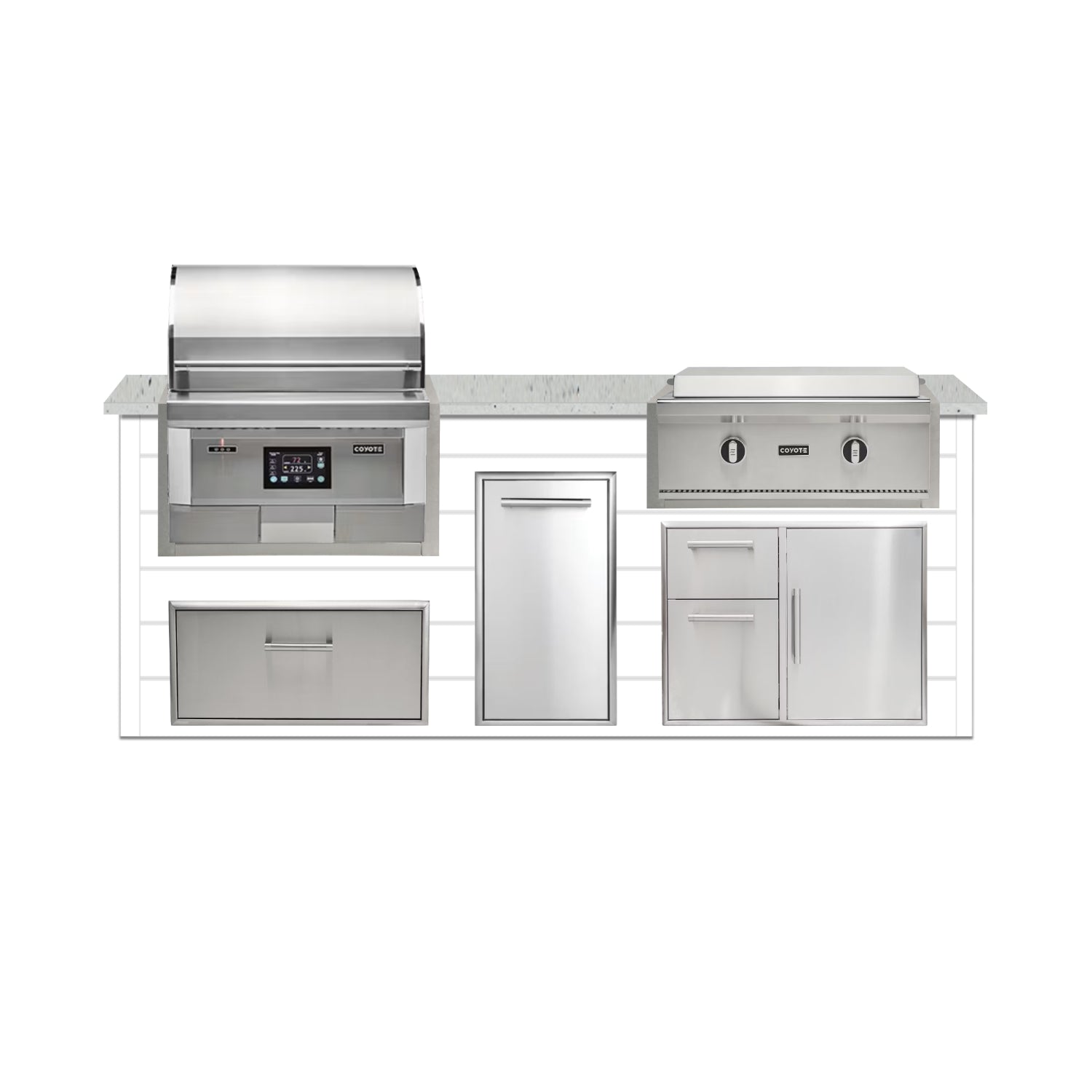 Coyote 96" Luxury Finished Outdoor Kitchen PKG 13P-CPKG13P