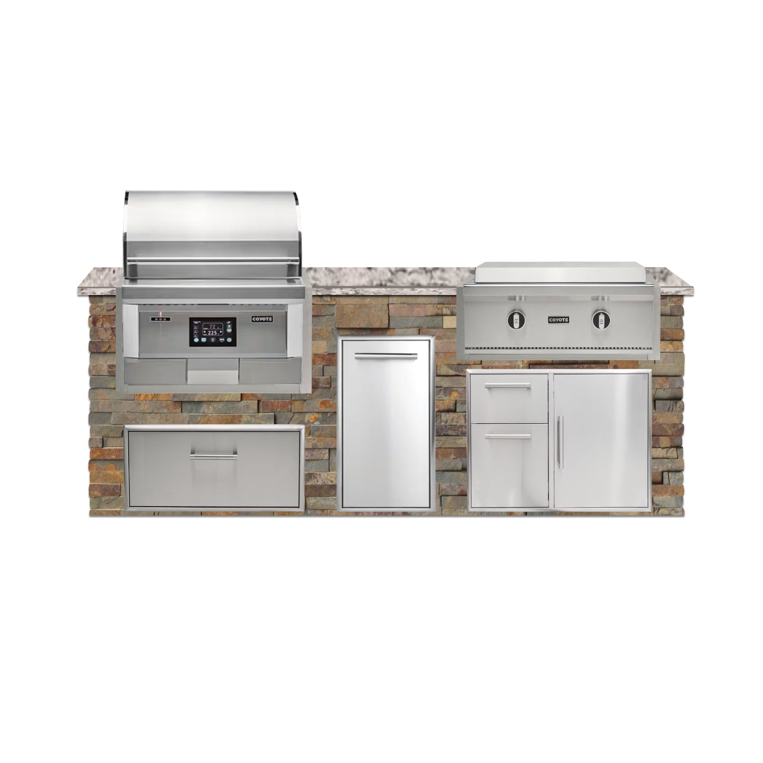 Coyote 96" Luxury Finished Outdoor Kitchen PKG 13P-CPKG13P