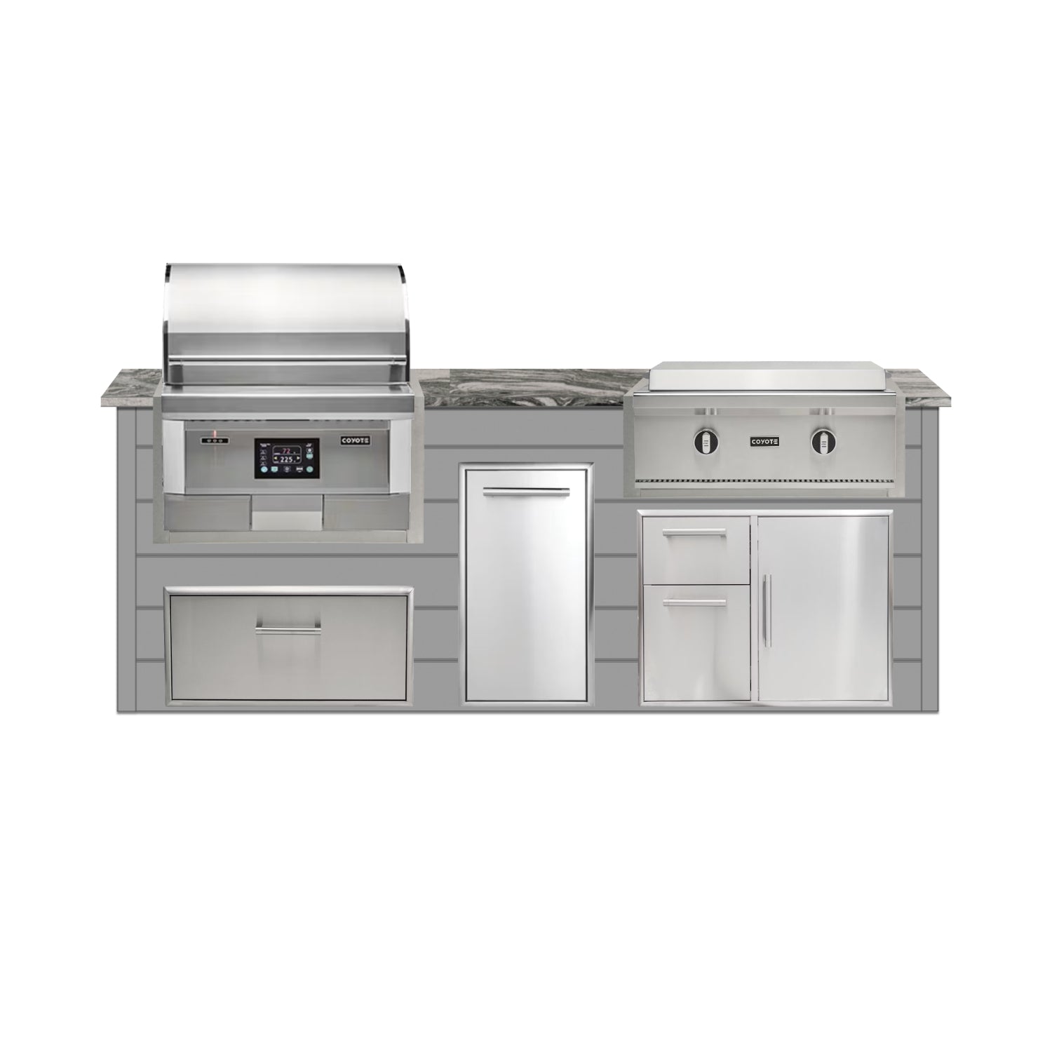 Coyote 96" Luxury Finished Outdoor Kitchen PKG 13P-CPKG13P