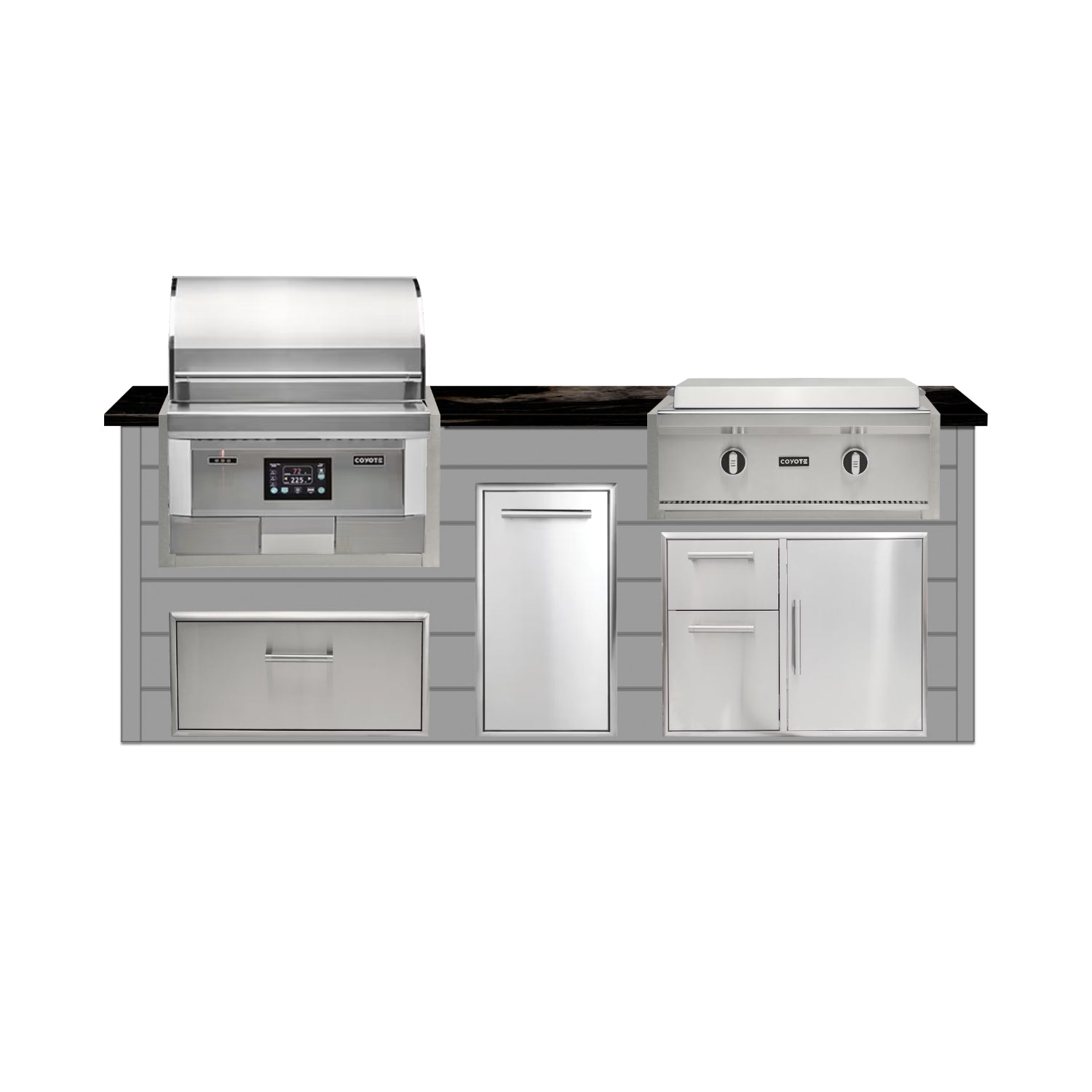 Coyote 96" Luxury Finished Outdoor Kitchen PKG 13P-CPKG13P