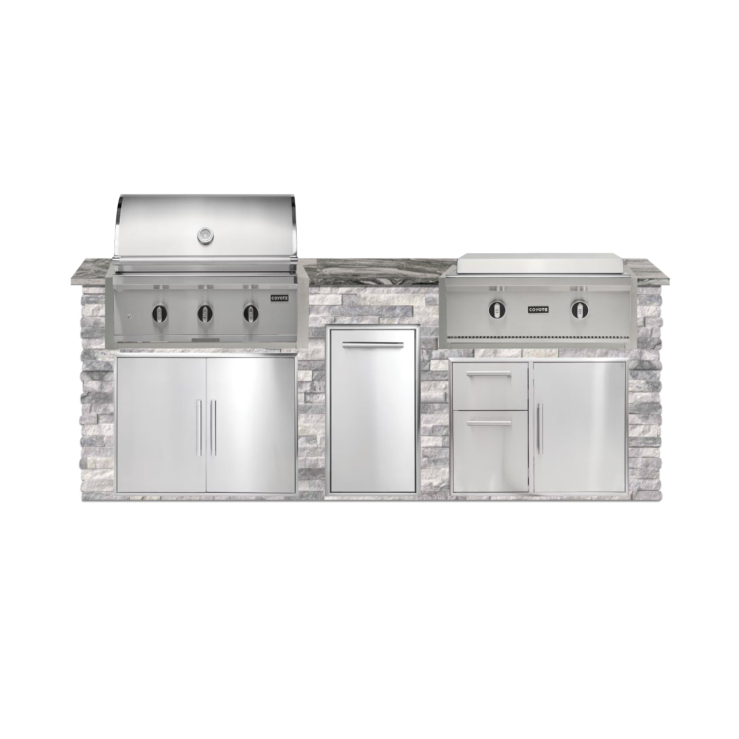 Coyote 96" Luxury Finished Outdoor Kitchen PKG 13G-CPKG13G