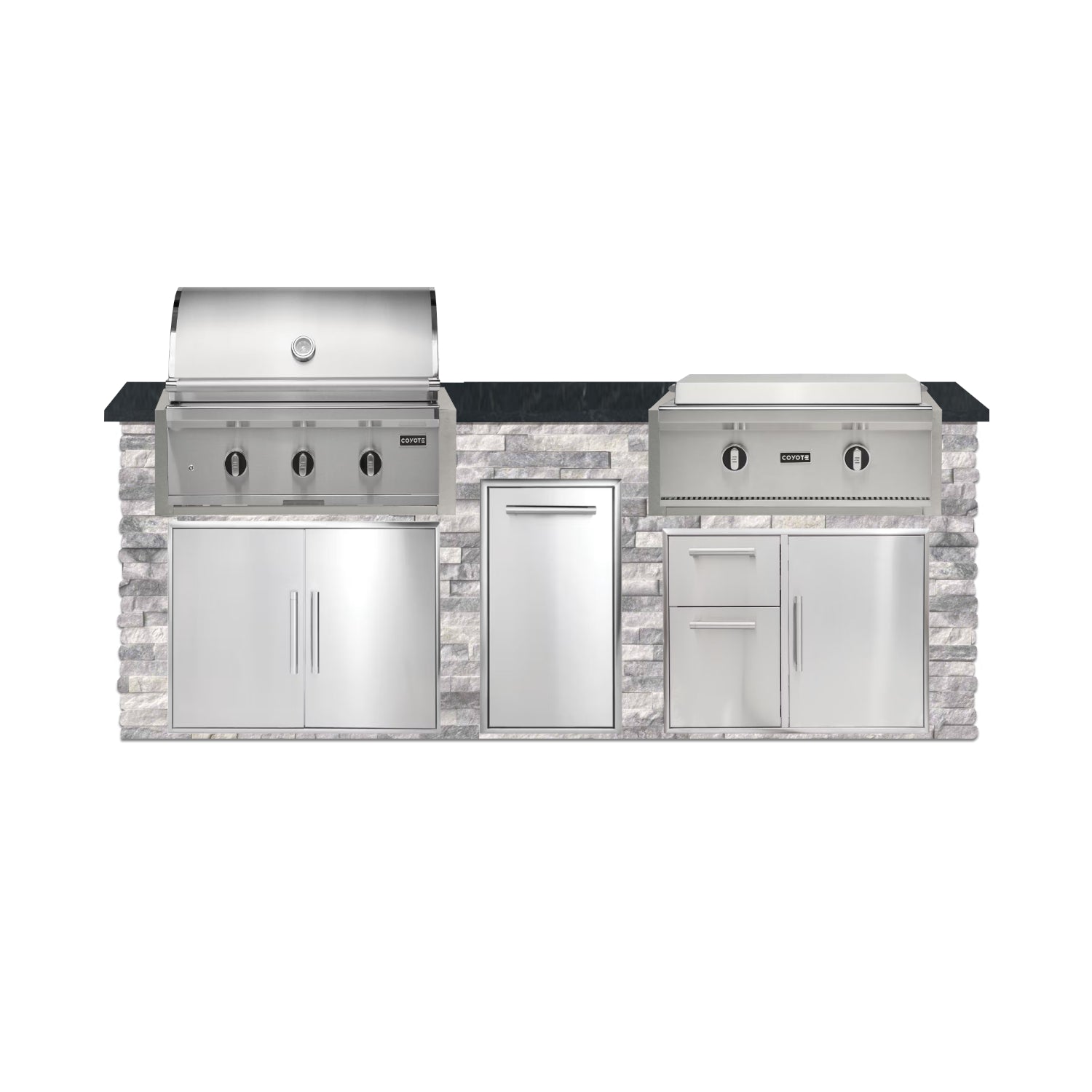 Coyote 96" Luxury Finished Outdoor Kitchen PKG 13G-CPKG13G
