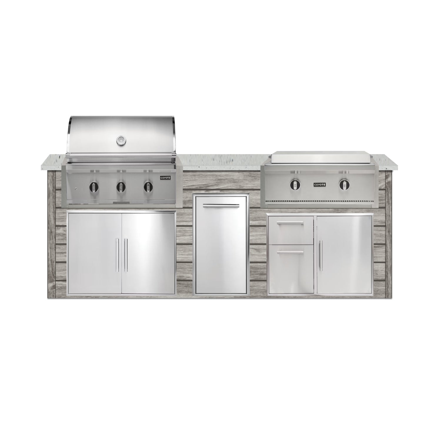 Coyote 96" Luxury Finished Outdoor Kitchen PKG 13G-CPKG13G