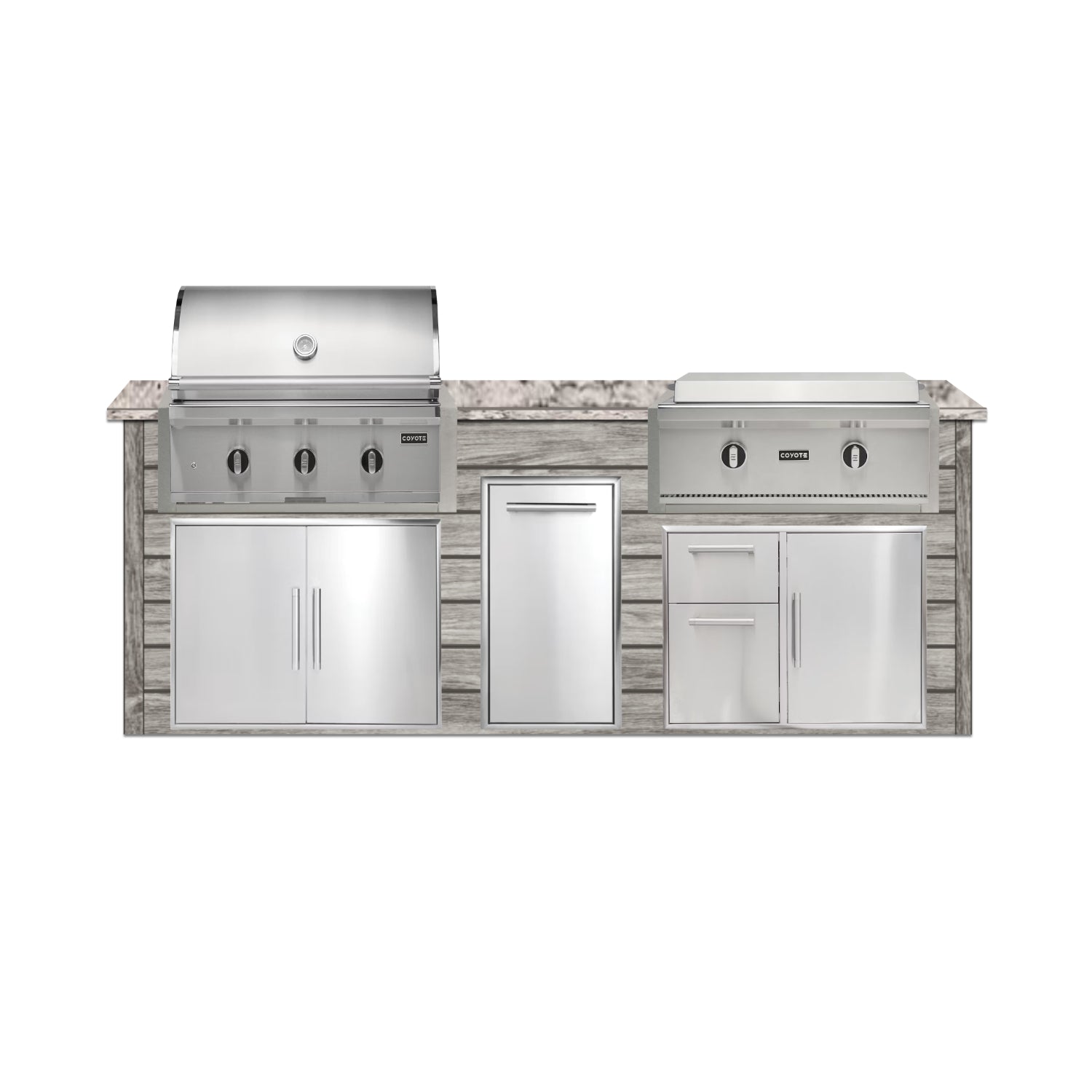 Coyote 96" Luxury Finished Outdoor Kitchen PKG 13G-CPKG13G