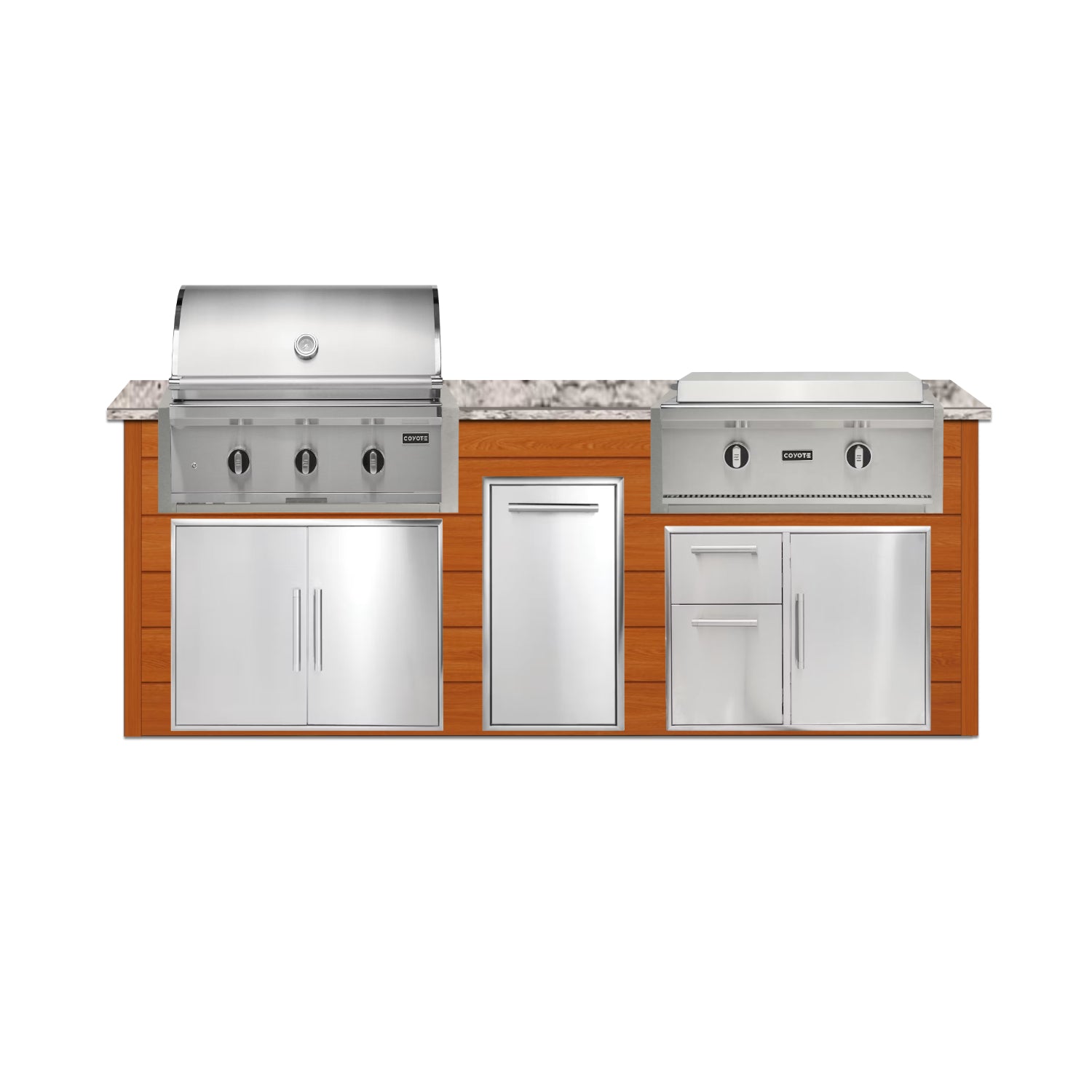 Coyote 96" Luxury Finished Outdoor Kitchen PKG 13G-CPKG13G