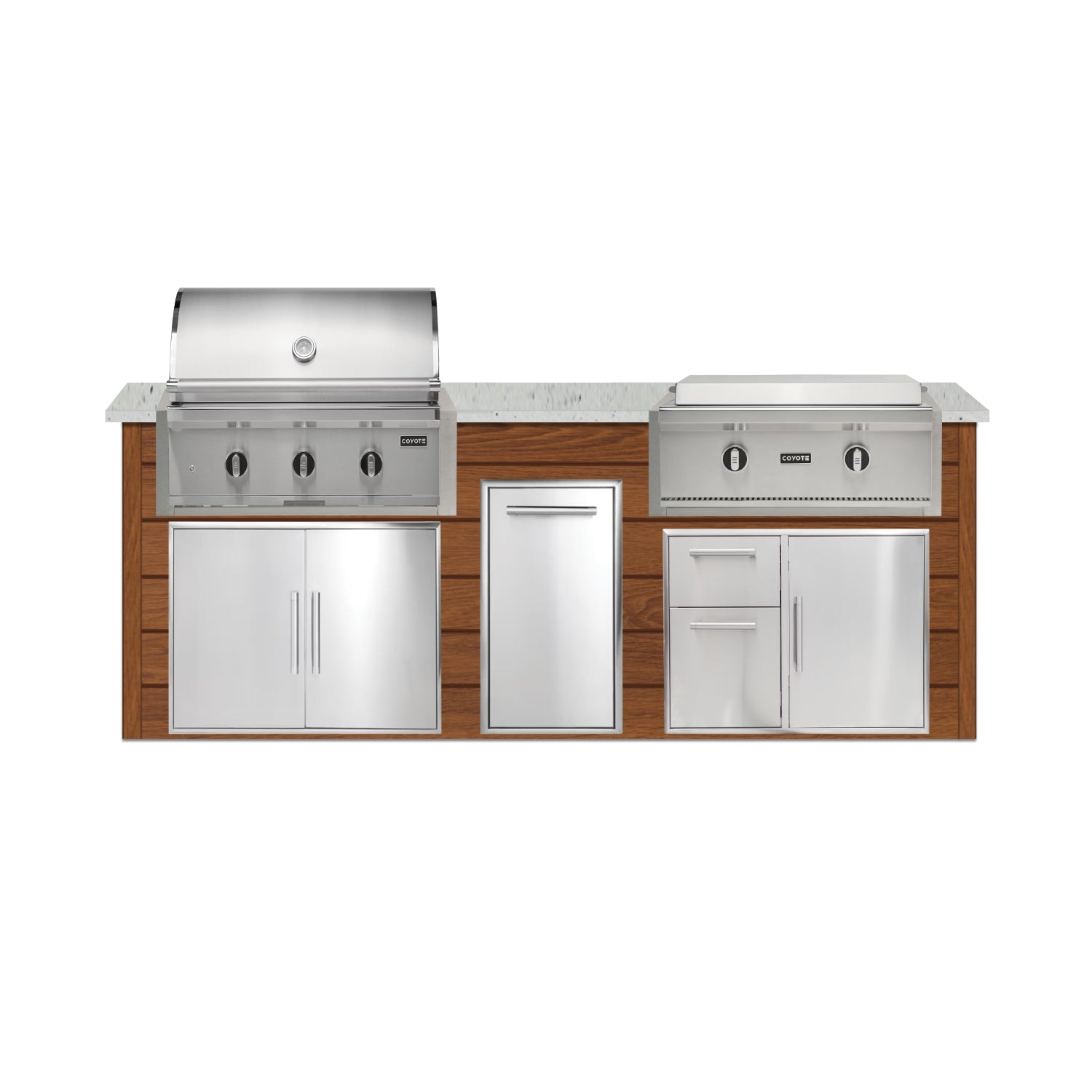 Coyote 96" Luxury Finished Outdoor Kitchen PKG 13G-CPKG13G