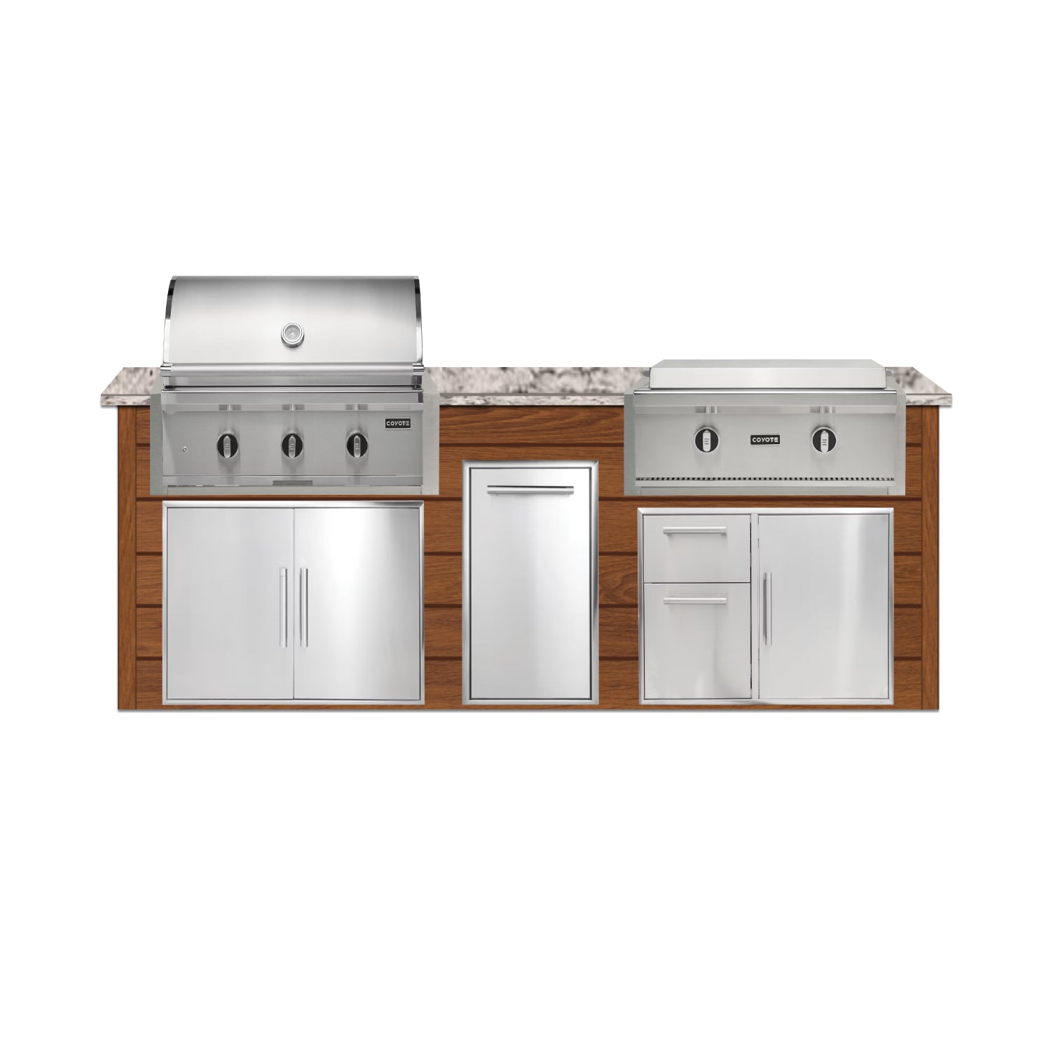 Coyote 96" Luxury Finished Outdoor Kitchen PKG 13G-CPKG13G