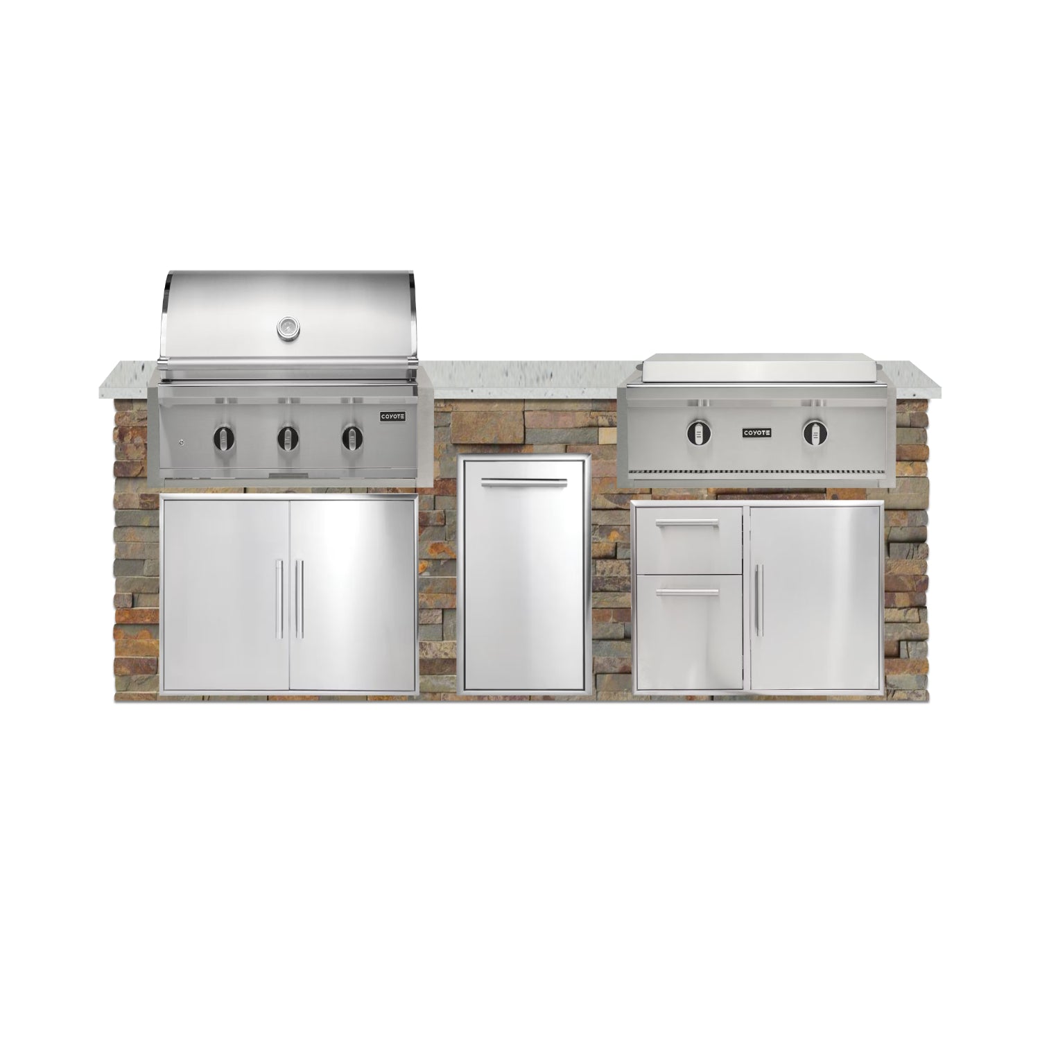 Coyote 96" Luxury Finished Outdoor Kitchen PKG 13G-CPKG13G