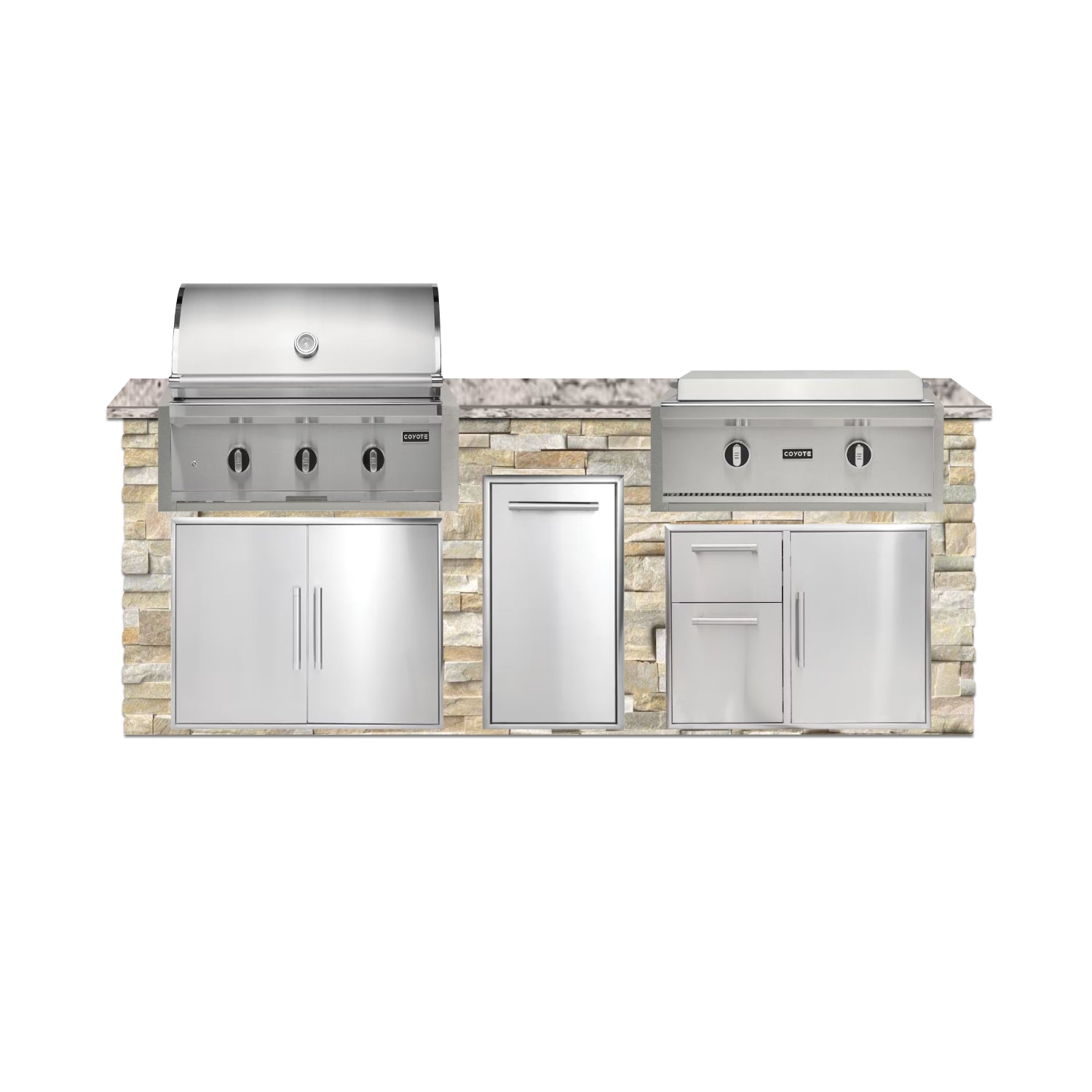 Coyote 96" Luxury Finished Outdoor Kitchen PKG 13G-CPKG13G