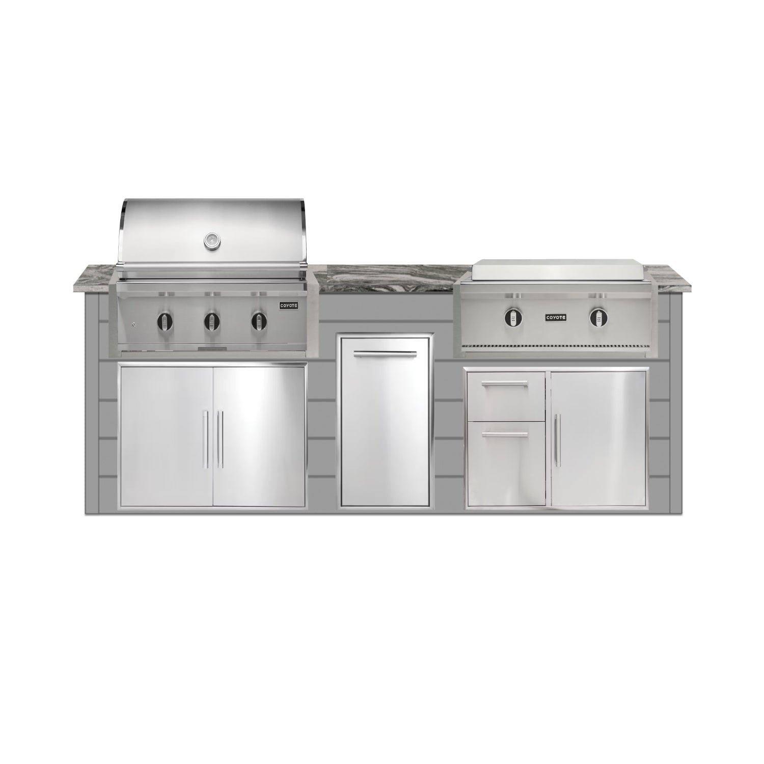 Coyote 96" Luxury Finished Outdoor Kitchen PKG 13G-CPKG13G