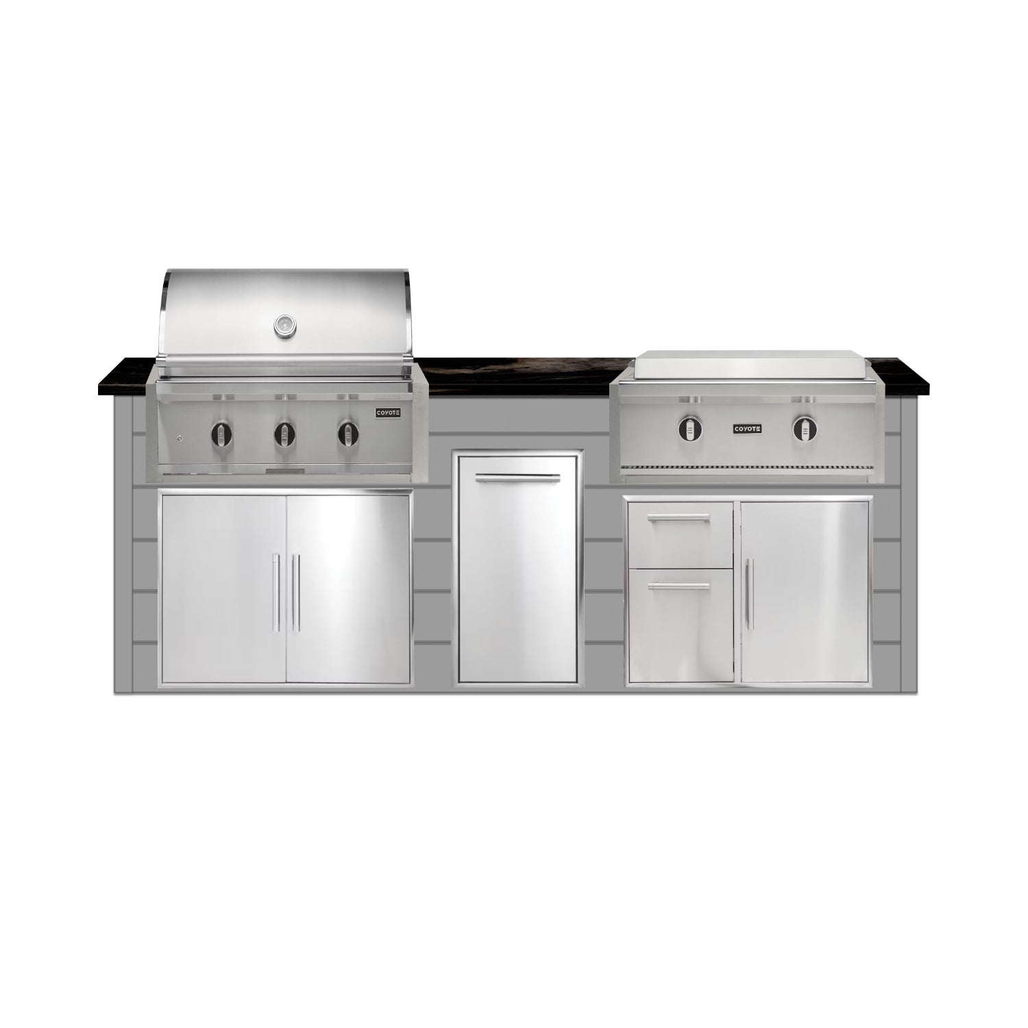 Coyote 96" Luxury Finished Outdoor Kitchen PKG 13G-CPKG13G