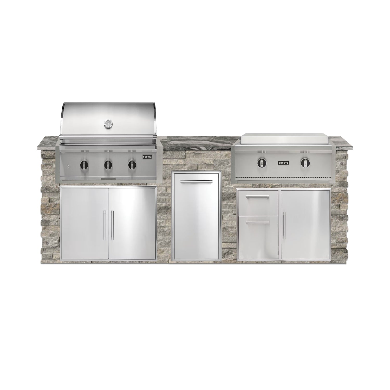 Coyote 96" Luxury Finished Outdoor Kitchen PKG 13G-CPKG13G