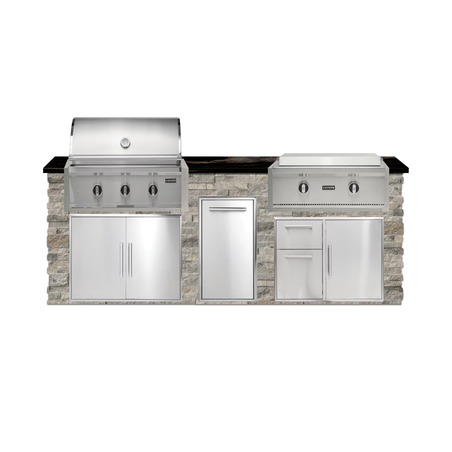 Coyote 96" Luxury Finished Outdoor Kitchen PKG 13G-CPKG13G