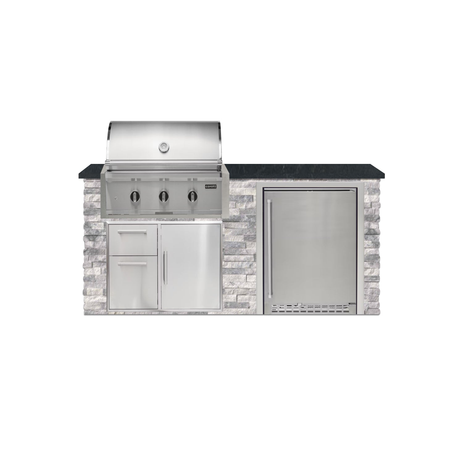 Coyote 72" Luxury Finished Outdoor Kitchen PKG 3G-CPKG3G
