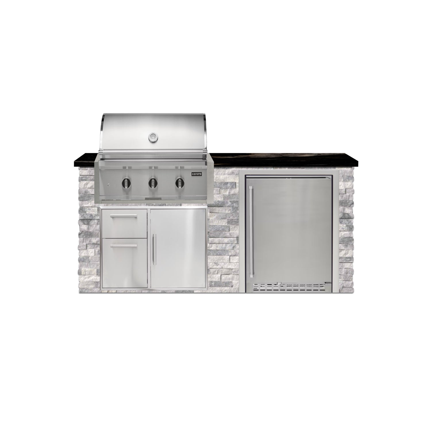Coyote 72" Luxury Finished Outdoor Kitchen PKG 3G-CPKG3G
