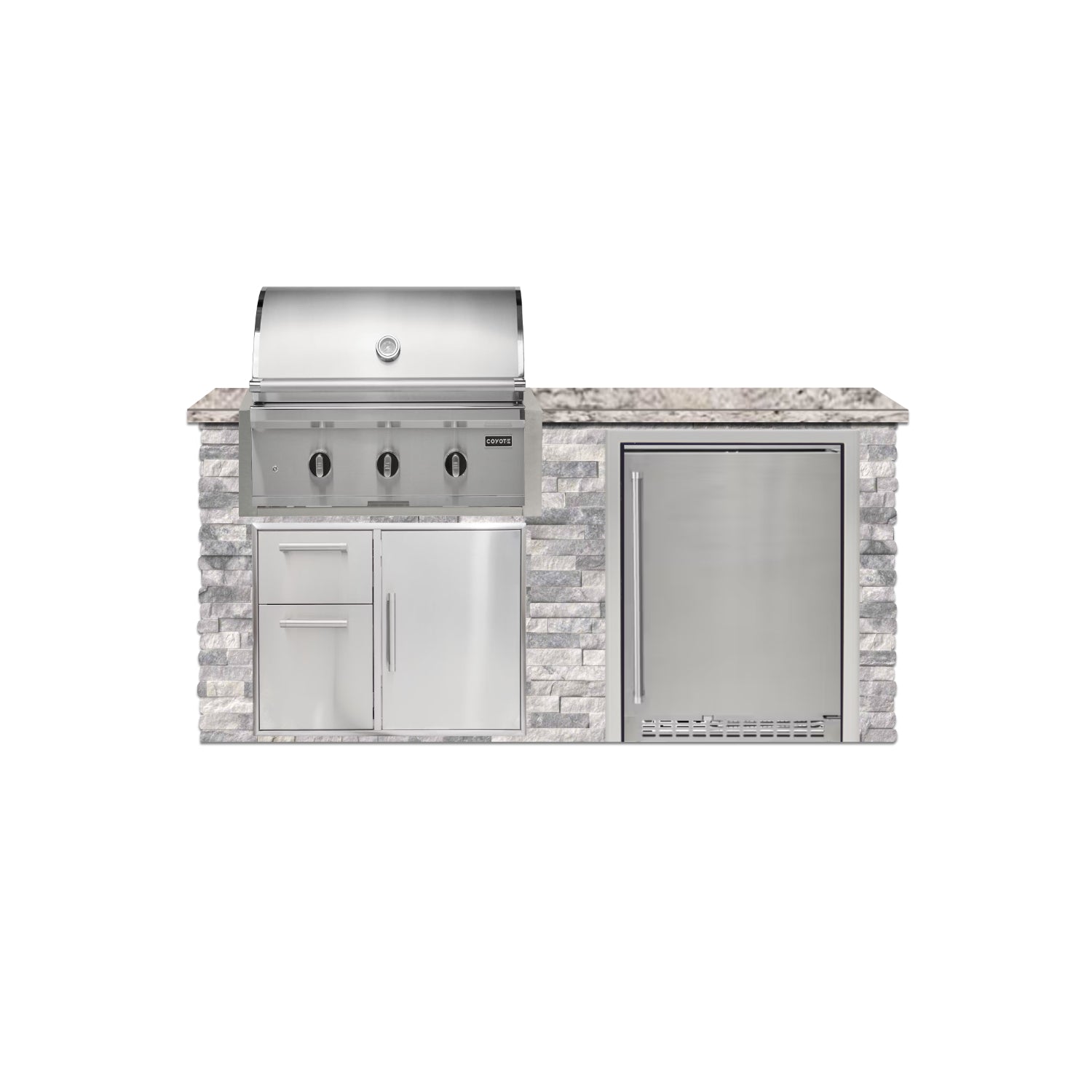 Coyote 72" Luxury Finished Outdoor Kitchen PKG 3G-CPKG3G