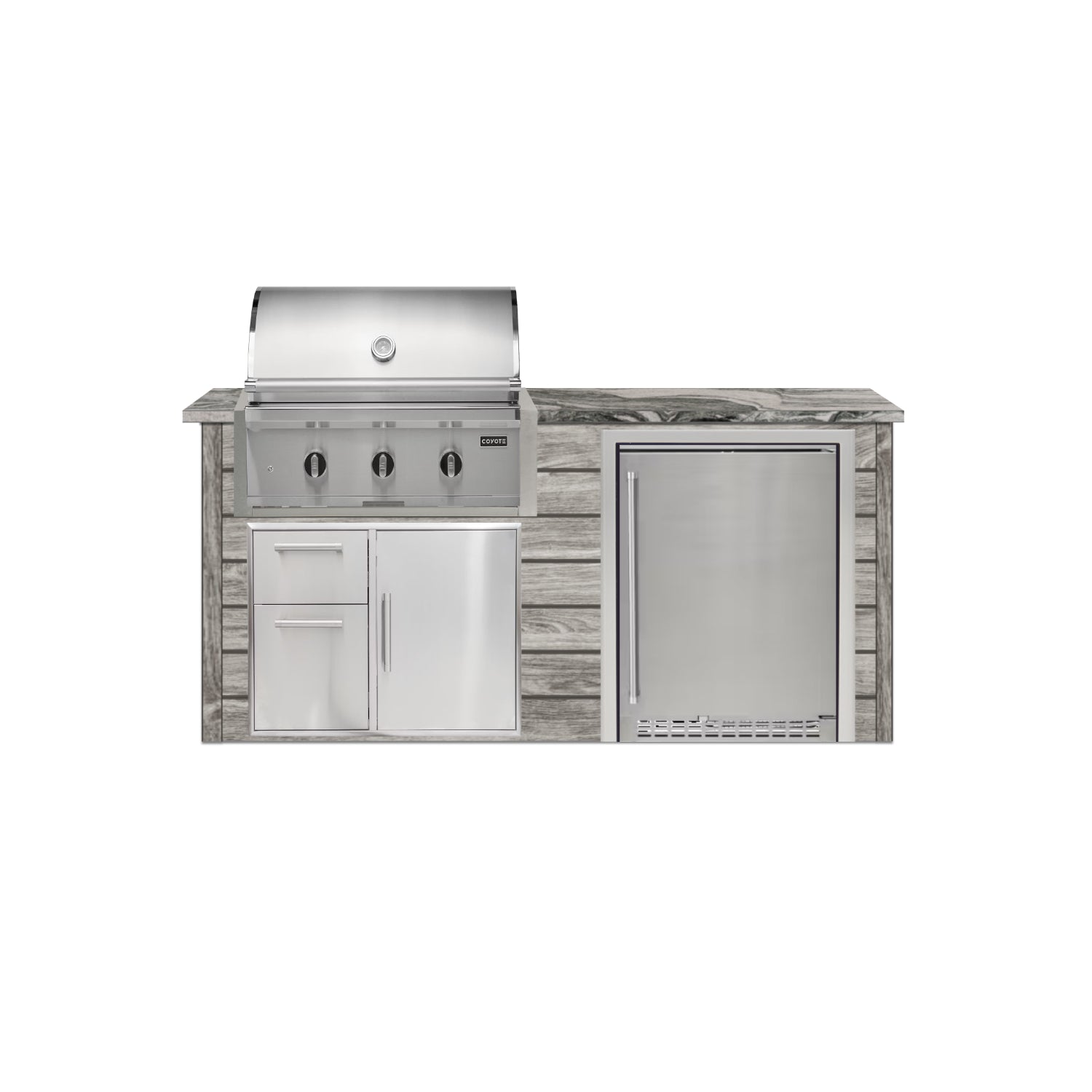 Coyote 72" Luxury Finished Outdoor Kitchen PKG 3G-CPKG3G