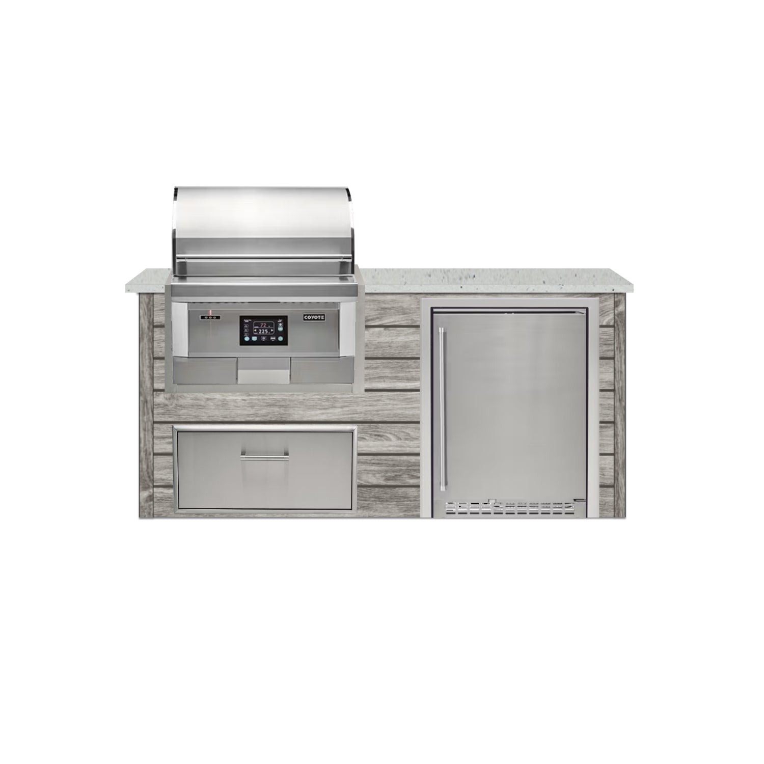 Coyote 72" Luxury Finished Outdoor Kitchen PKG 3P-CPKG3P
