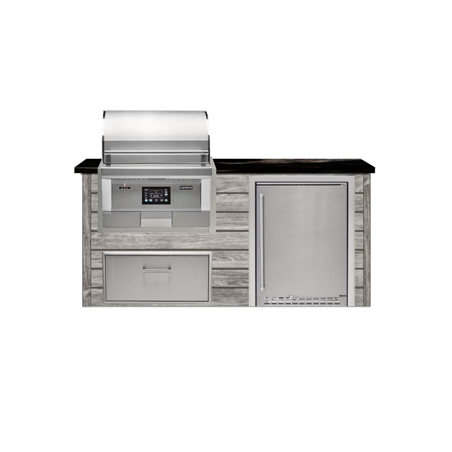 Coyote 72" Luxury Finished Outdoor Kitchen PKG 3P-CPKG3P