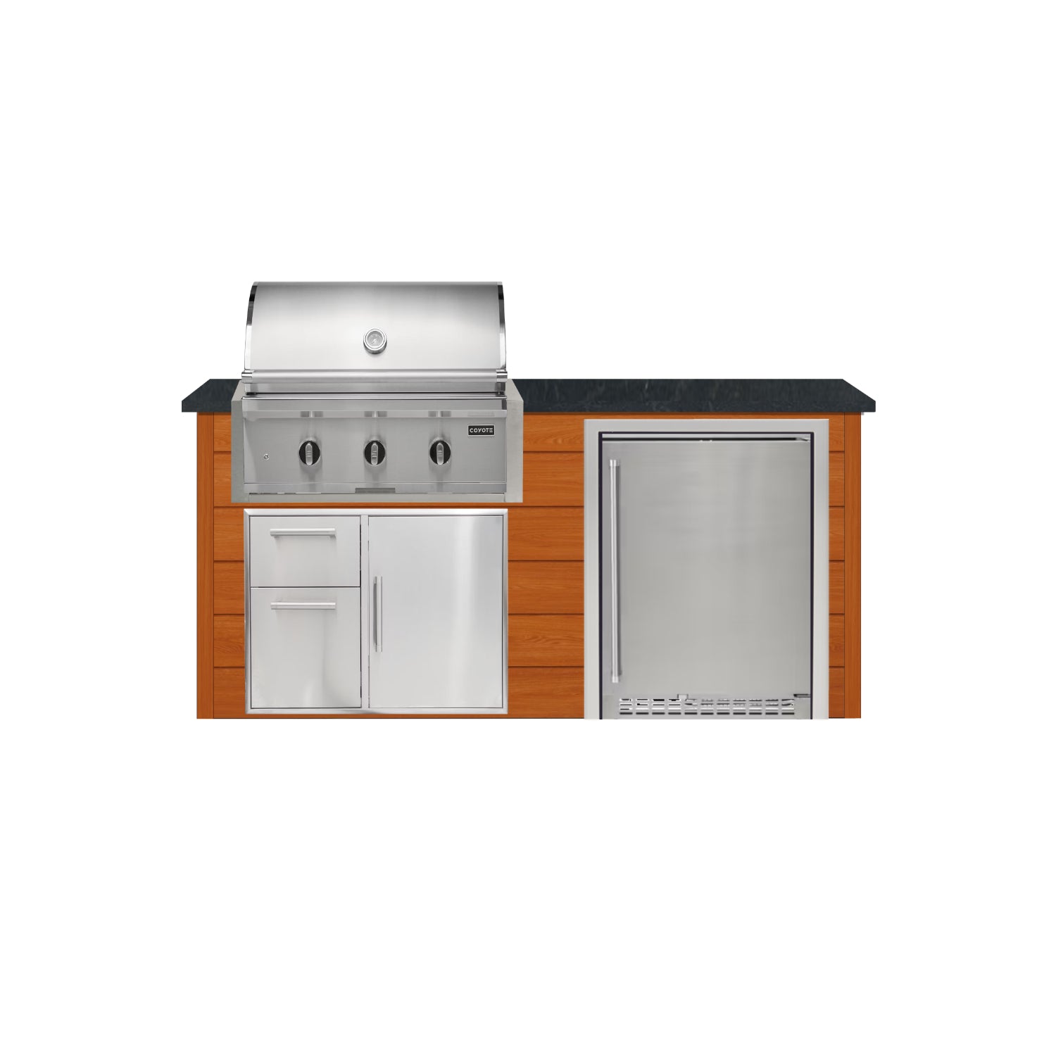 Coyote 72" Luxury Finished Outdoor Kitchen PKG 3G-CPKG3G