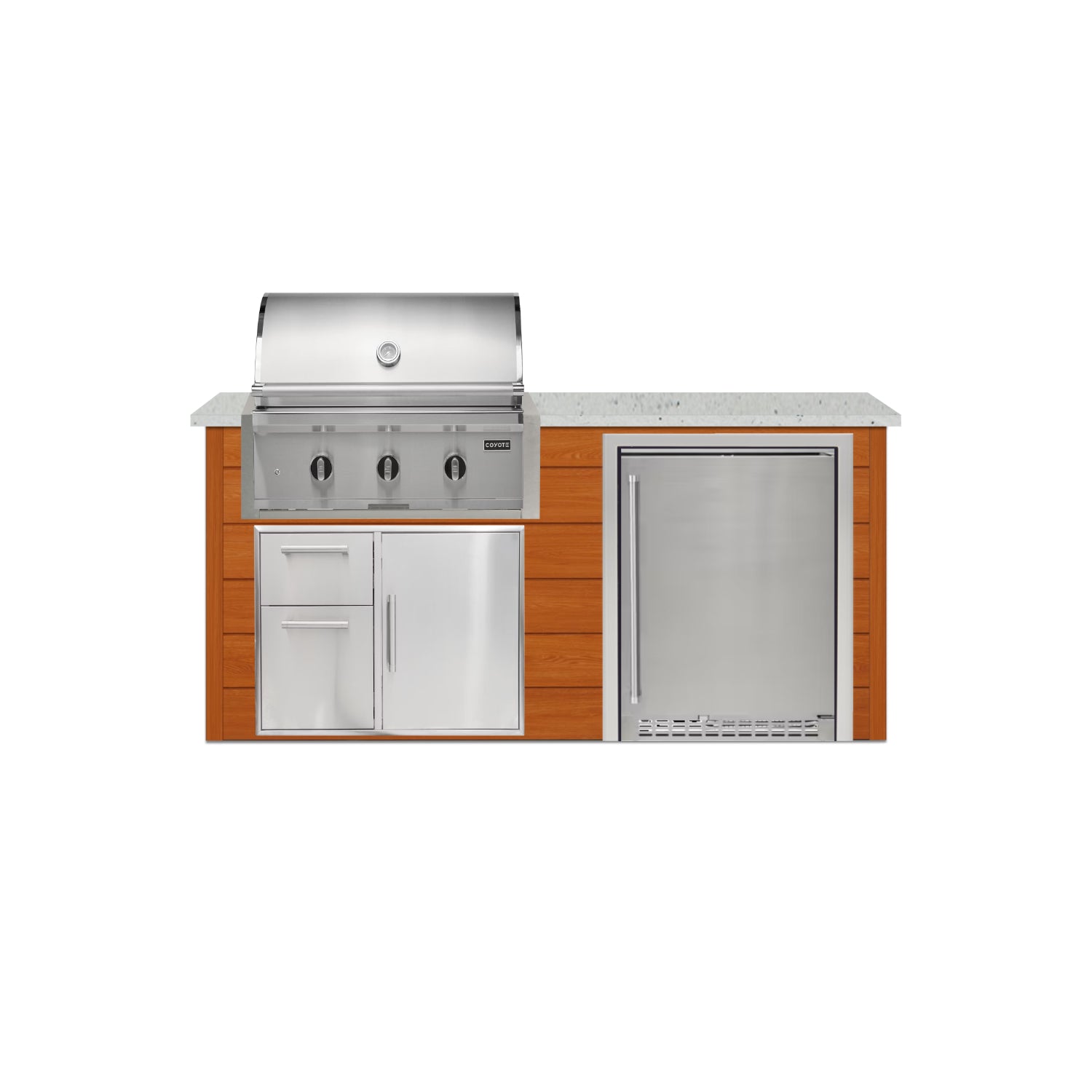 Coyote 72" Luxury Finished Outdoor Kitchen PKG 3G-CPKG3G