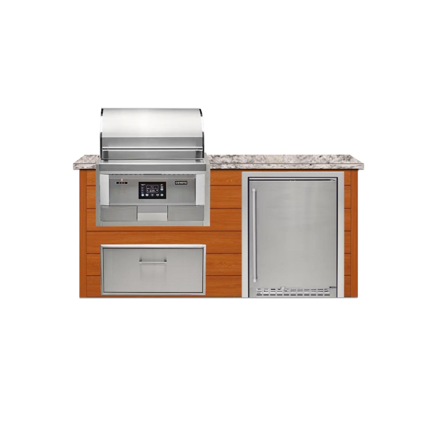 Coyote 72" Luxury Finished Outdoor Kitchen PKG 3P-CPKG3P