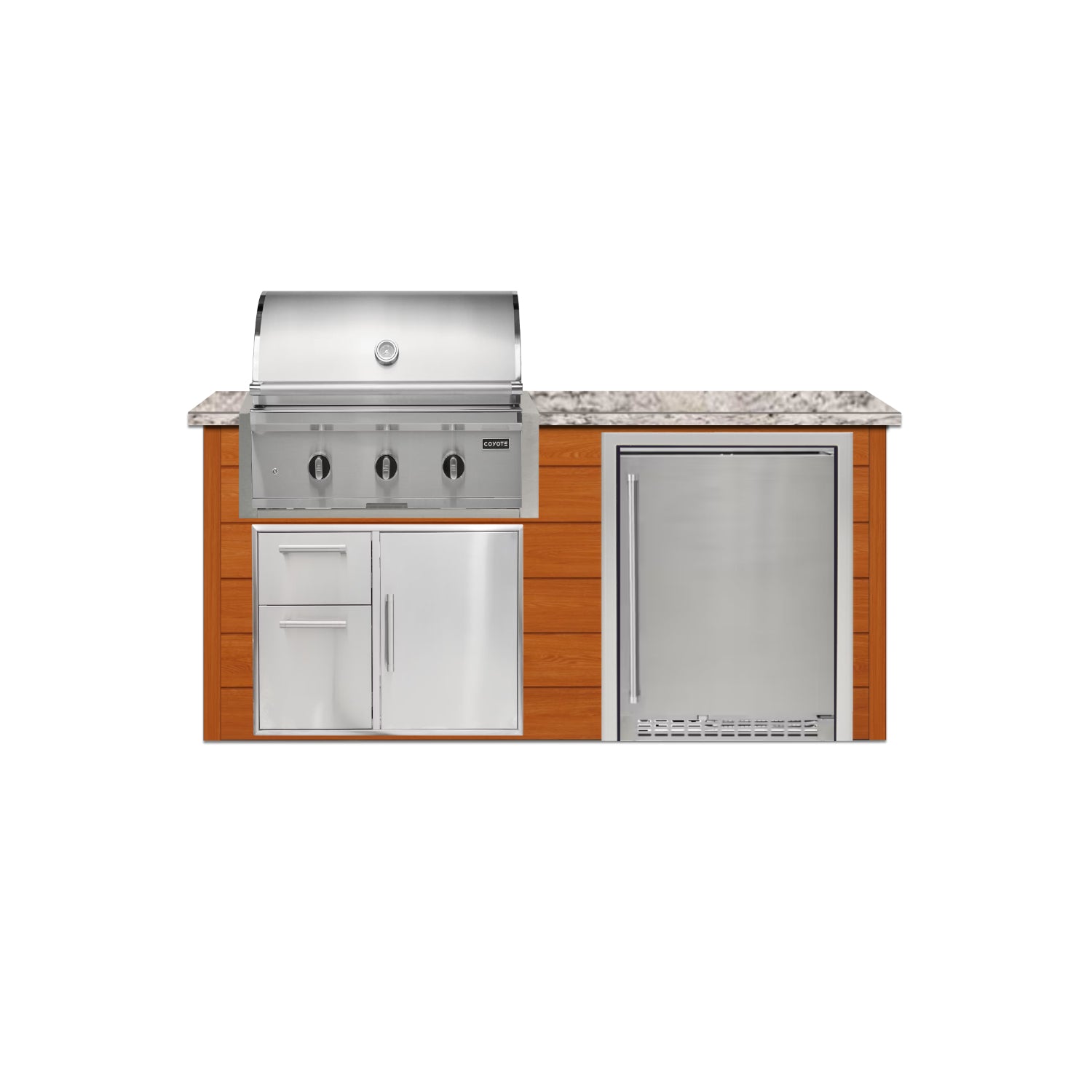 Coyote 72" Luxury Finished Outdoor Kitchen PKG 3G-CPKG3G